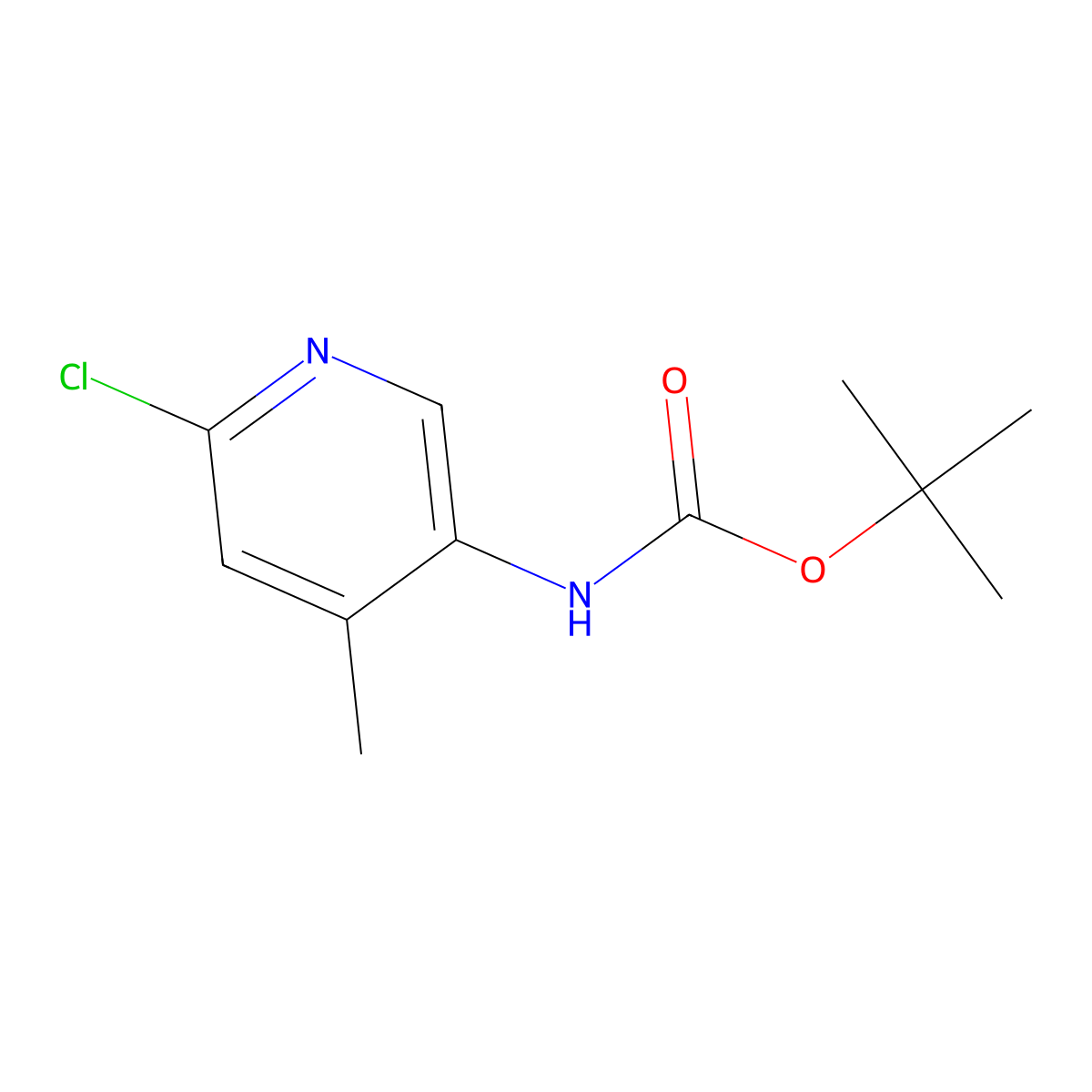 Tert-butyl (6-chloro-4-methylpyridin-3-YL)carbamate molecular structure, CAS 1073182-78-1