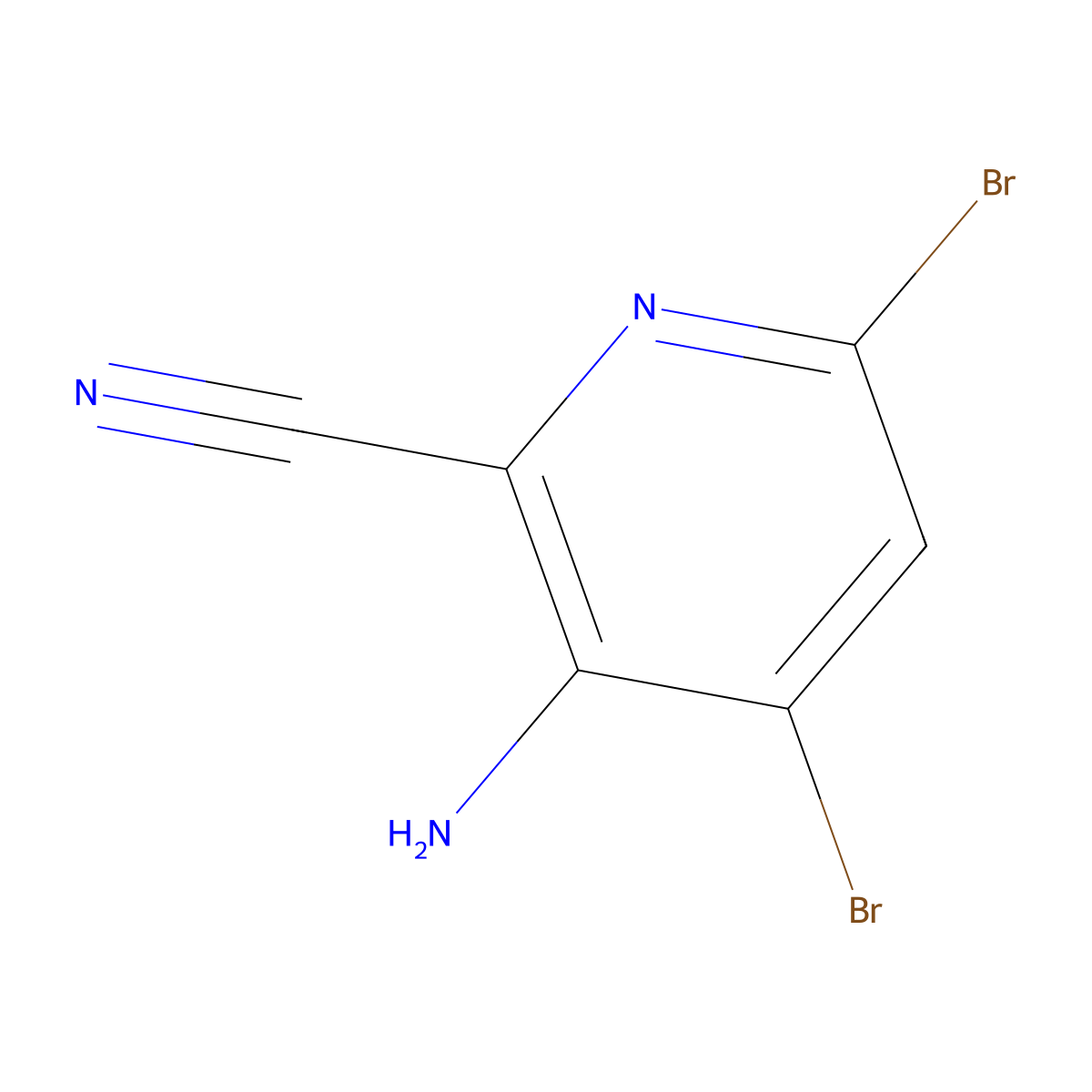 3-Amino-4,6-dibromopicolinonitrile molecular structure, CAS 1073182-92-9