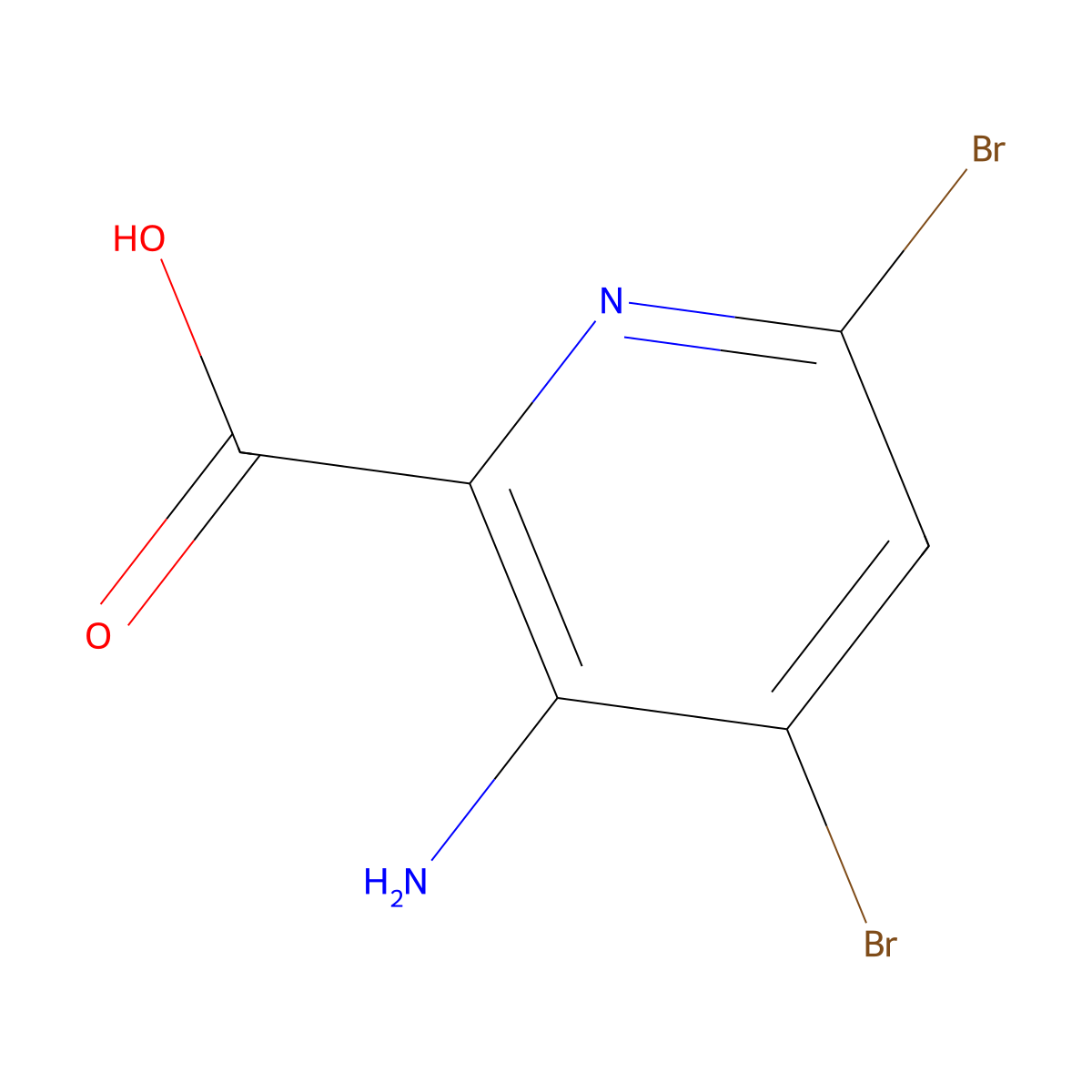 3-Amino-4,6-dibromopicolinic acid molecular structure, CAS 1073182-93-0