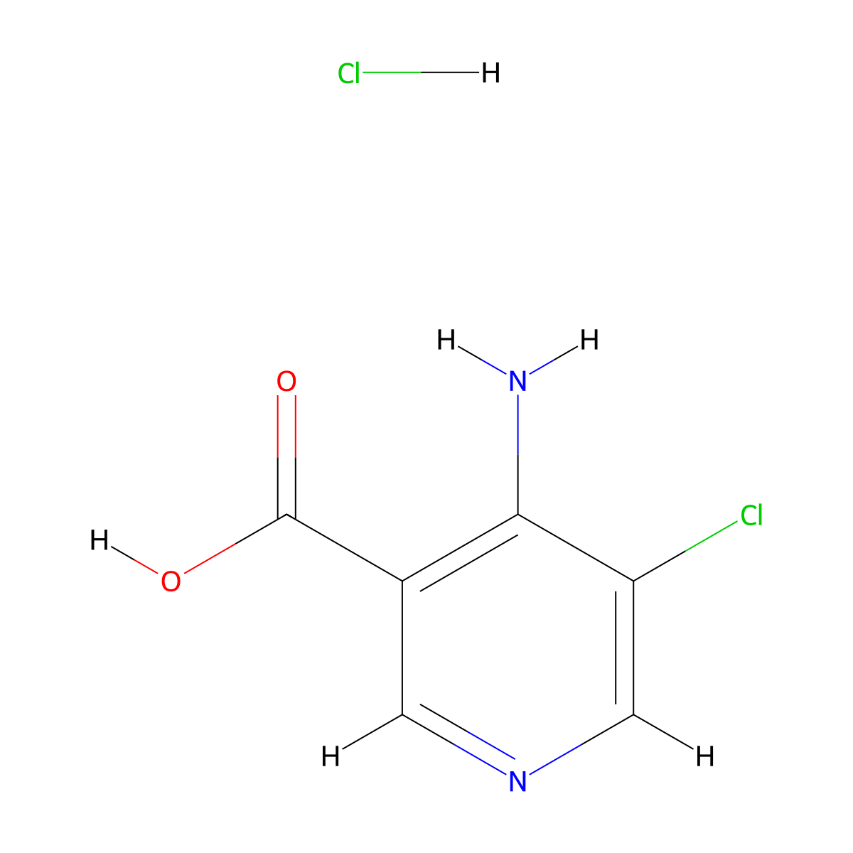 4-Amino-5-chloronicotinic acid hydrochloride molecular structure, CAS 1073182-98-5