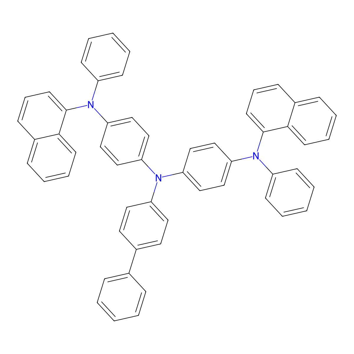 4,4'-Bis[N-(1-naphthyl)-N-phenylamino]-4''-phenyltriphenylamine molecular structure, CAS 1073183-32-0