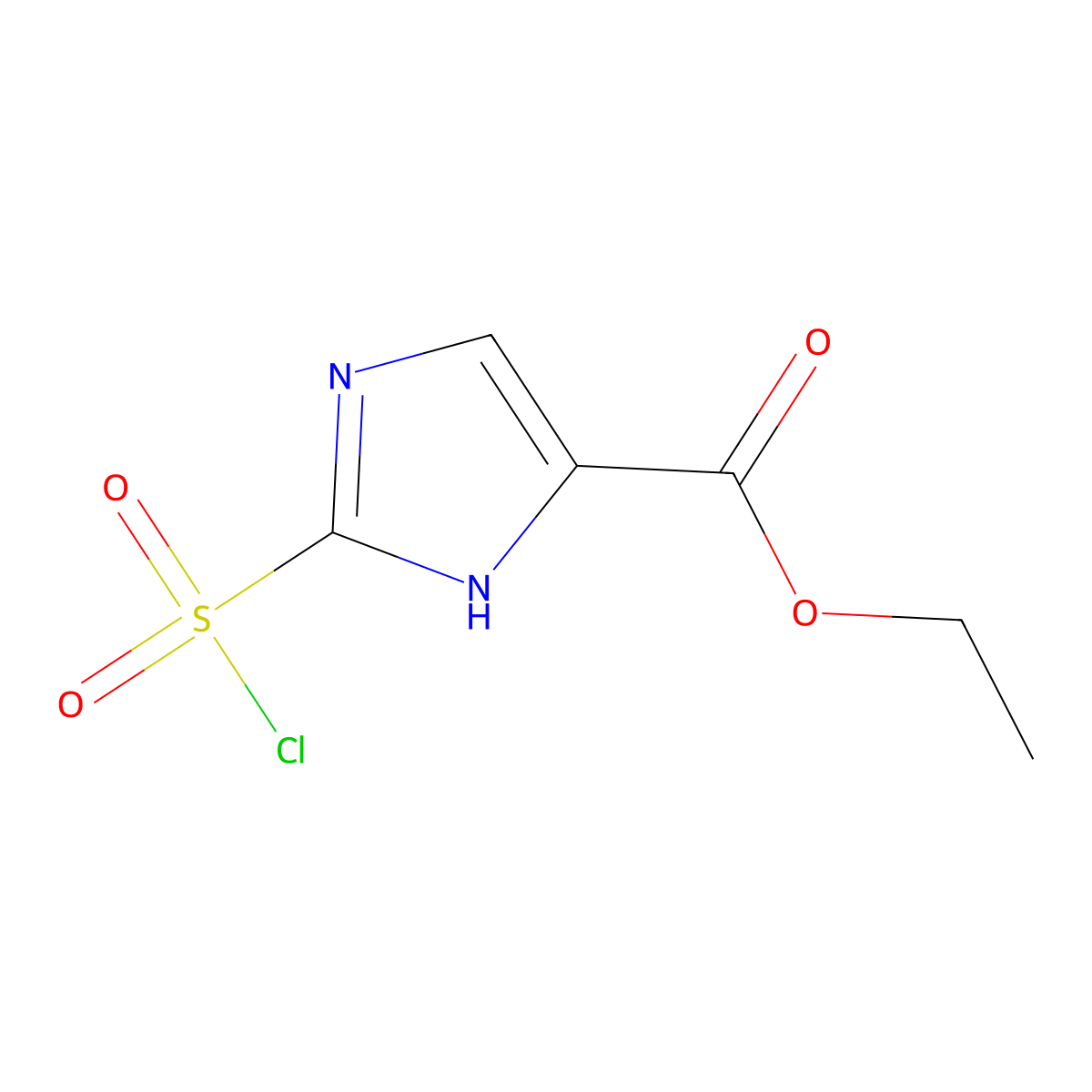 Ethyl 2-(chlorosulfonyl)-1H-imidazole-5-carboxylate molecular structure, CAS 1073187-02-6