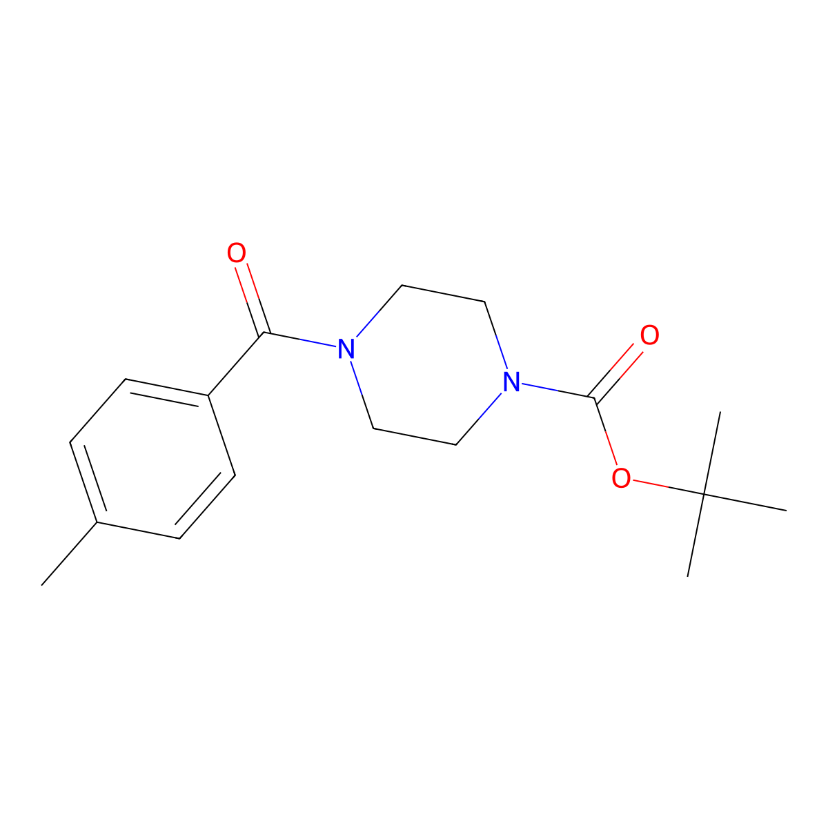 tert-Butyl 4-(4-methylbenzoyl)piperazine-1-carboxylate molecular structure, CAS 1073190-54-1