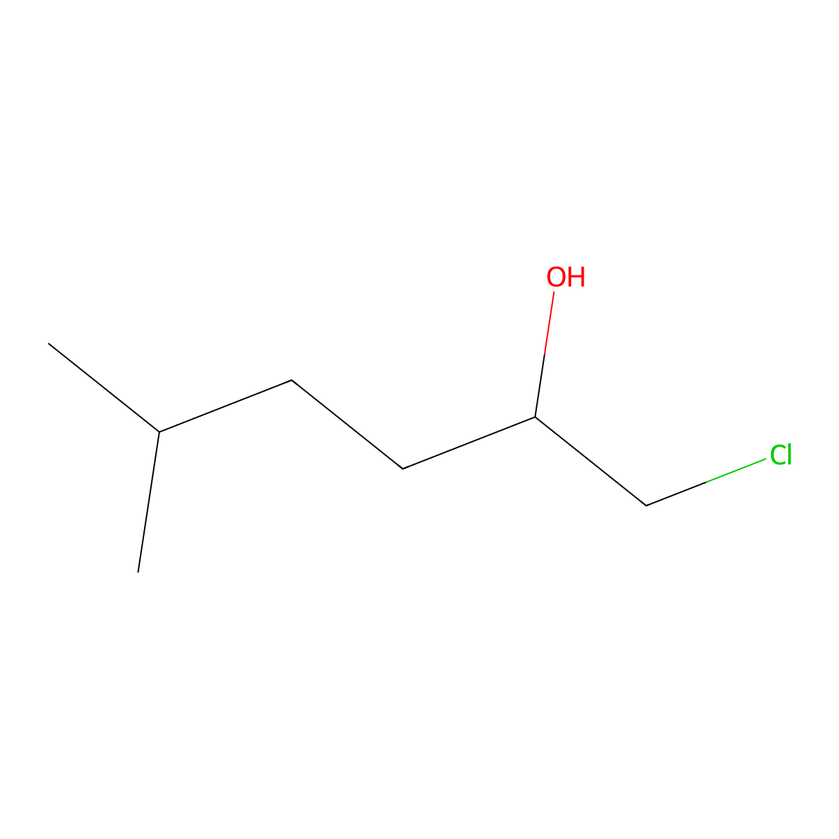 1-Chloro-5-methylhexan-2-ol molecular structure, CAS 107323-80-8