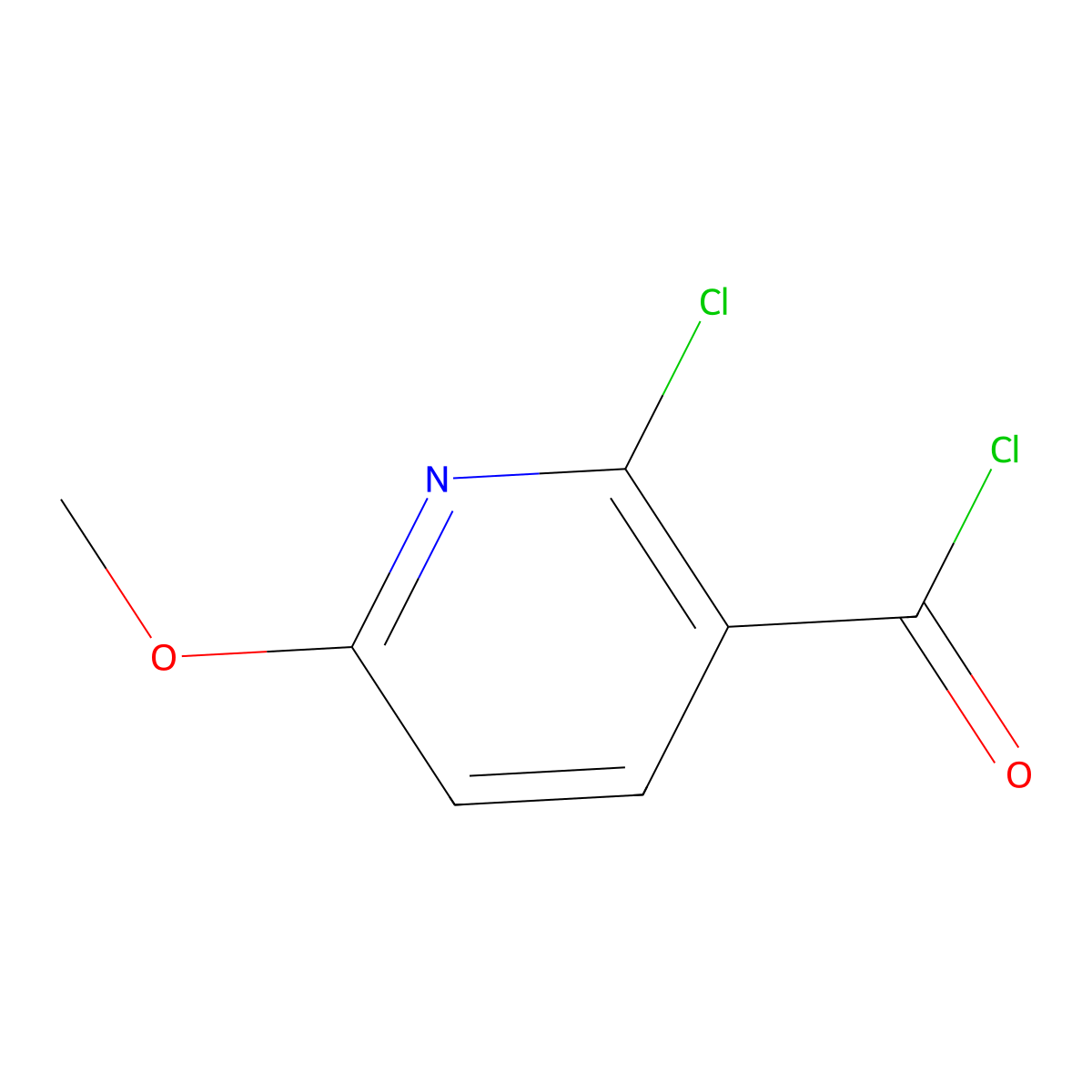 2-Chloro-6-methoxypyridine-3-carbonyl chloride molecular structure, CAS 1073230-28-0