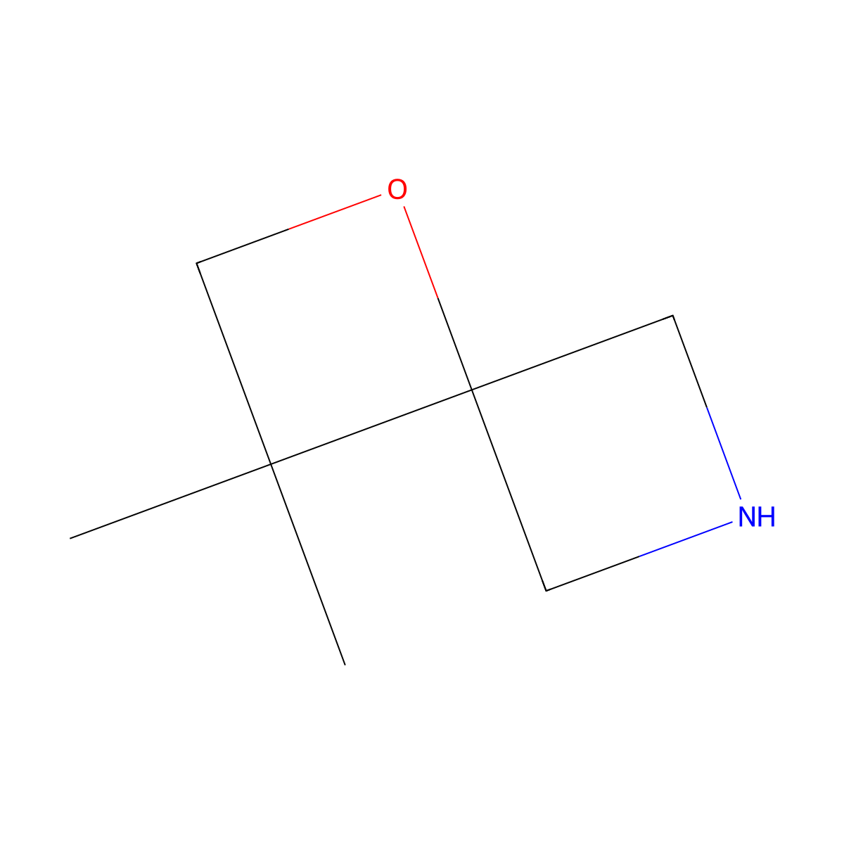 3,3-Dimethyl-1-oxa-6-azaspiro[3.3]heptane molecular structure, CAS 1073234-27-1