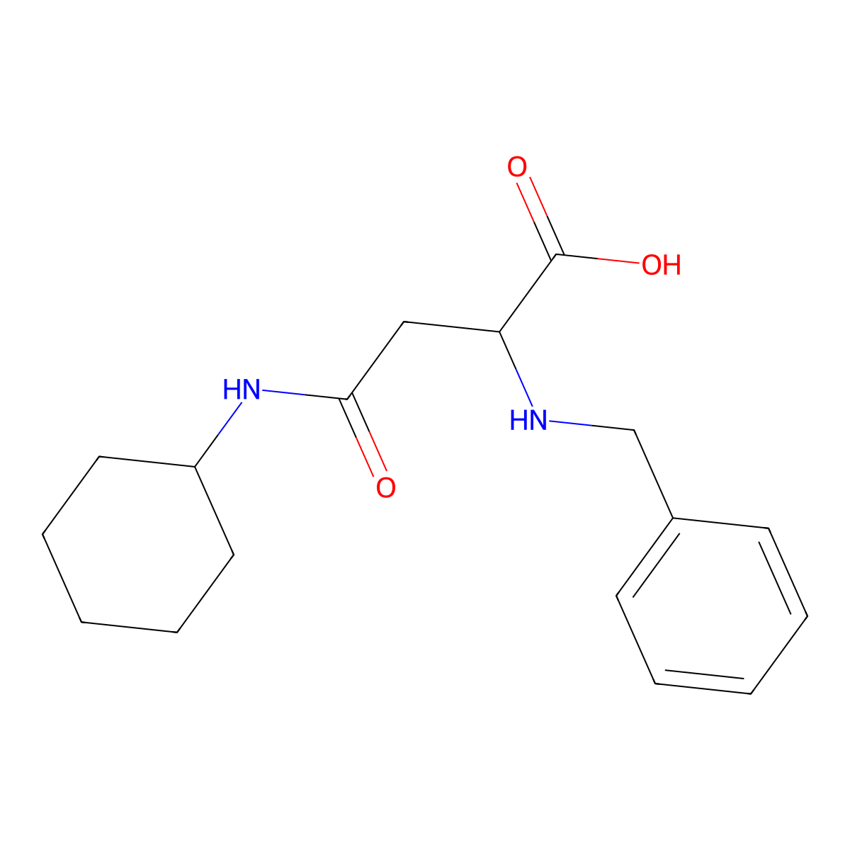 2-Benzylamino-N-cyclohexyl-succinamic acid molecular structure, CAS 107328-14-3