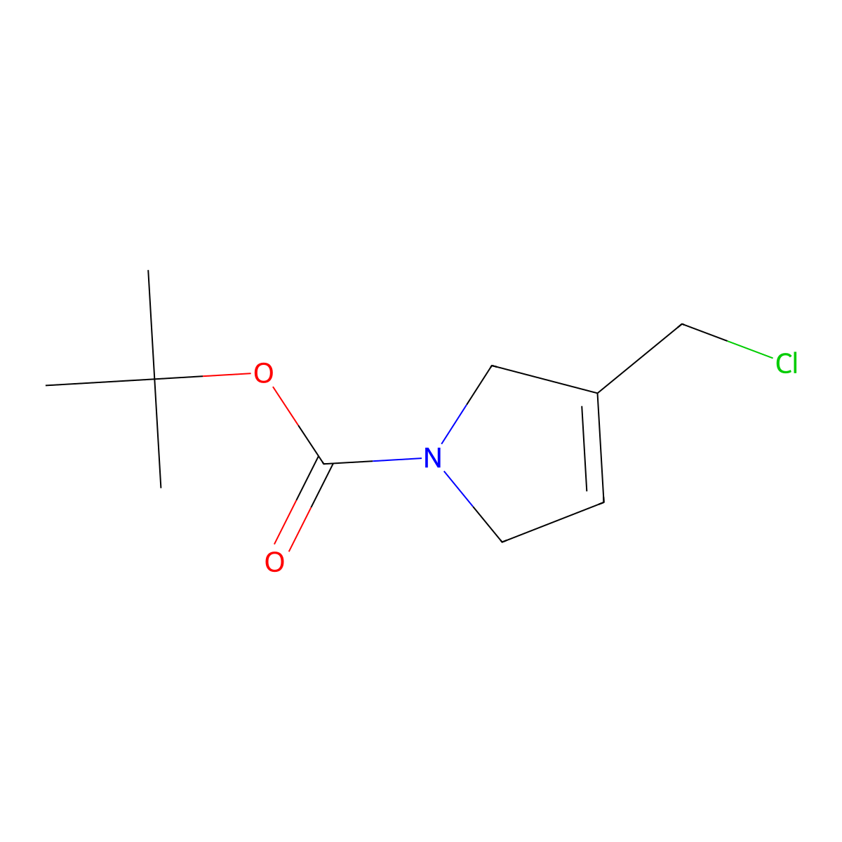 tert-butyl 3-(chloromethyl)-2,5-dihydro-1H-pyrrole-1-carboxylate molecular structure, CAS 1073314-93-8
