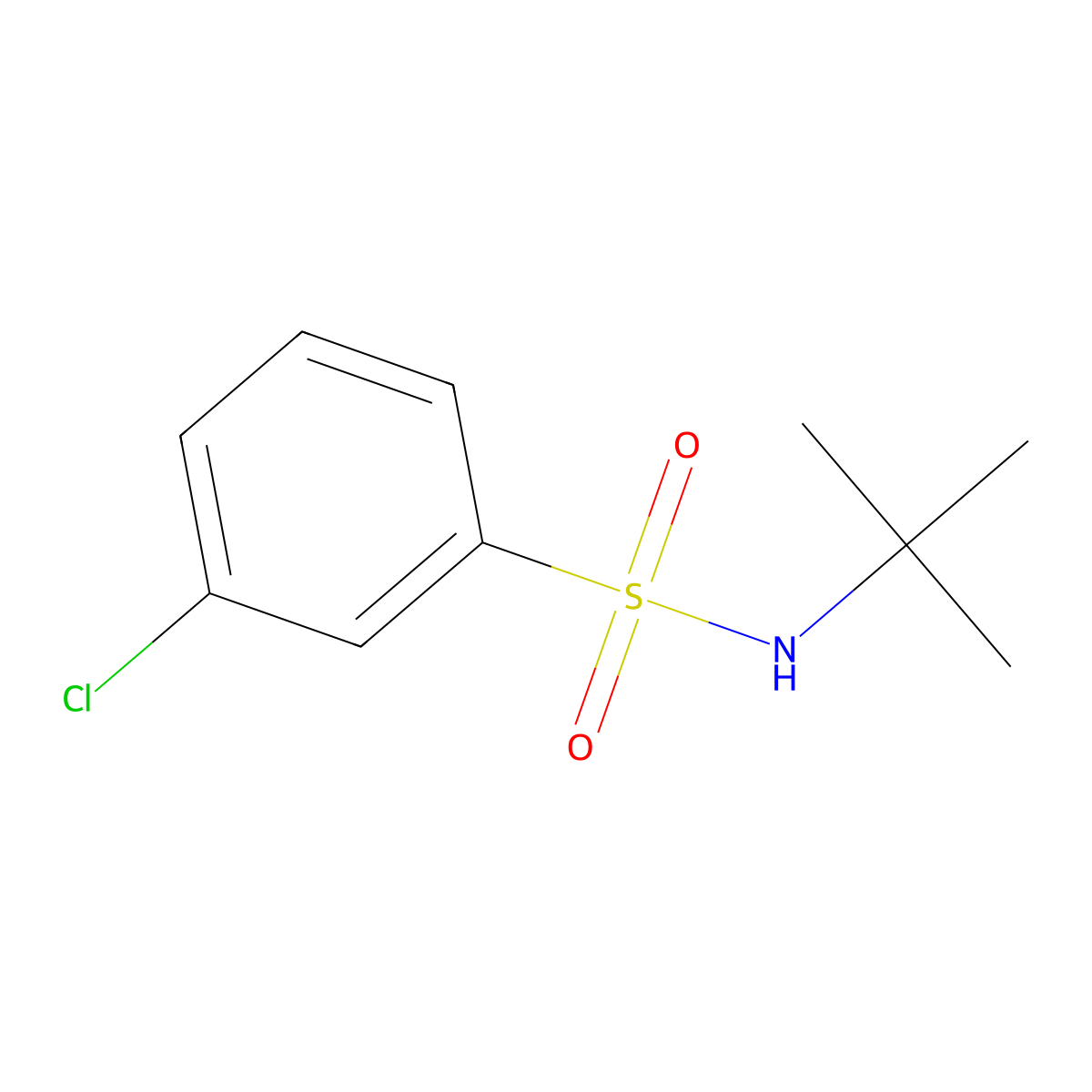N-(tert-Butyl)-3-chlorobenzenesulfonamide molecular structure, CAS 107332-23-0
