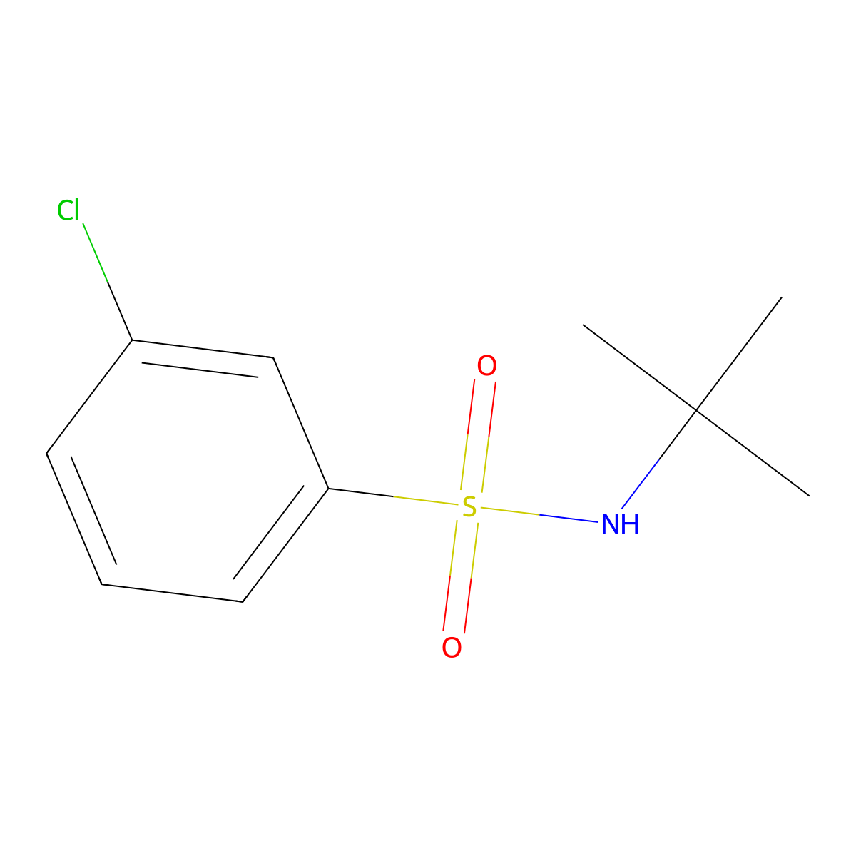 N-(tert-Butyl)-3-chlorobenzenesulfonamide molecular structure, CAS 107332-23-0