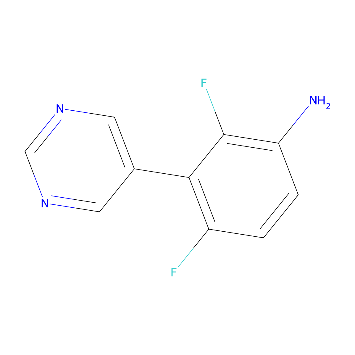 2,4-Difluoro-3-(pyrimidin-5-YL)aniline molecular structure, CAS 107333-19-7