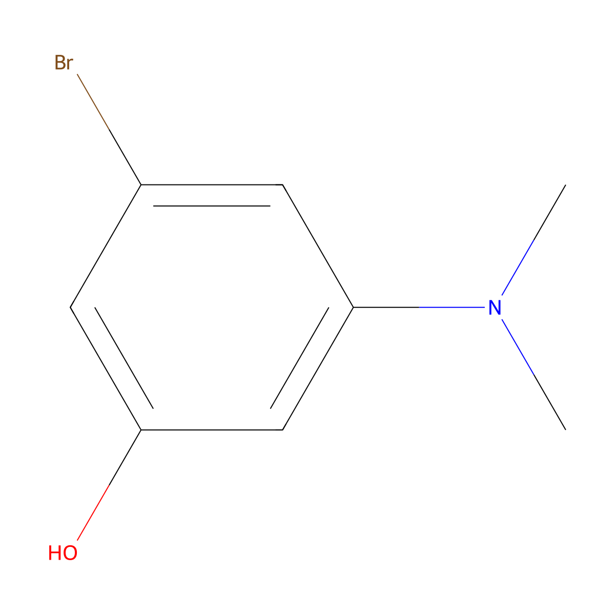 3-Bromo-5-(dimethylamino)phenol molecular structure, CAS 1073339-04-4