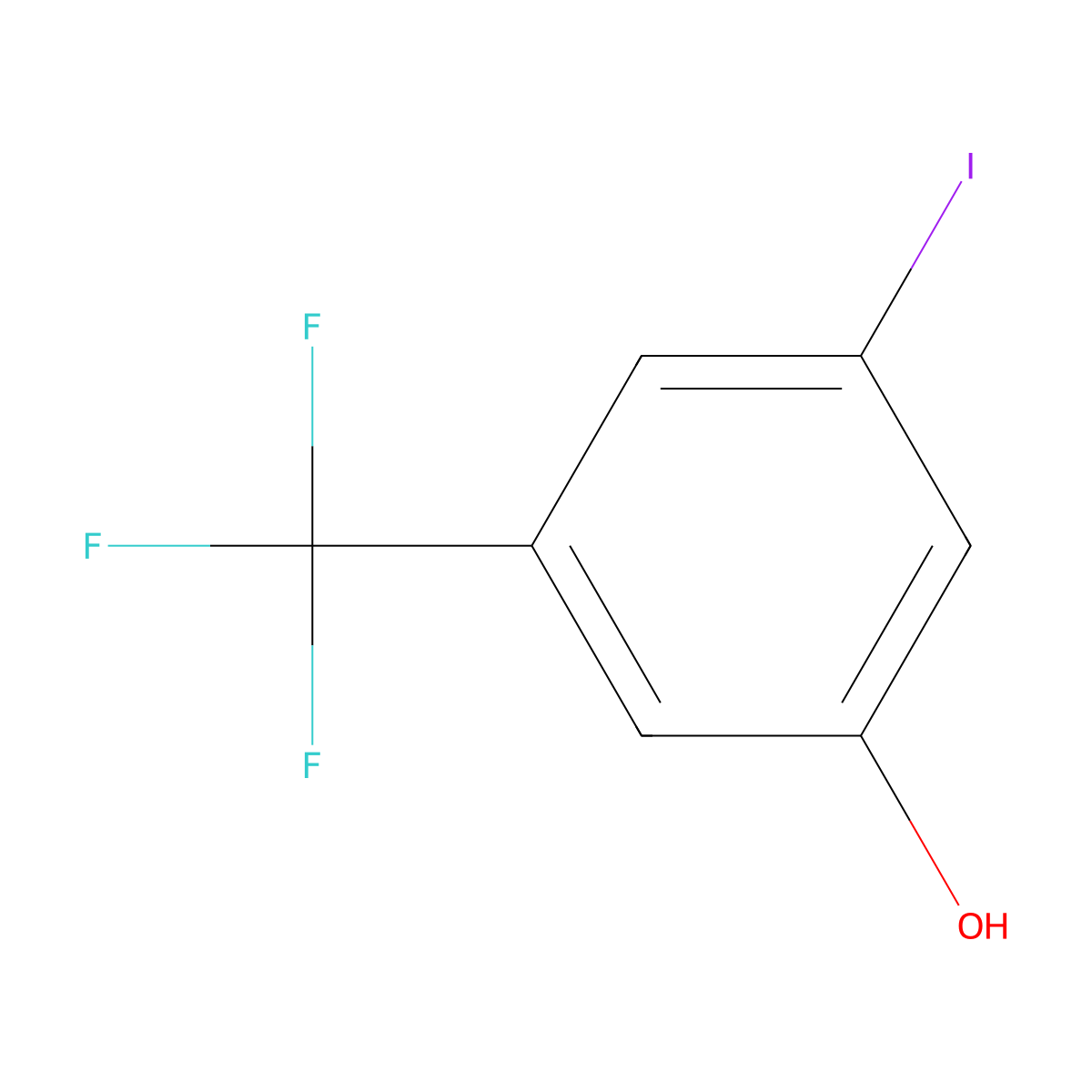 3-Iodo-5-(trifluoromethyl)phenol molecular structure, CAS 1073339-06-6