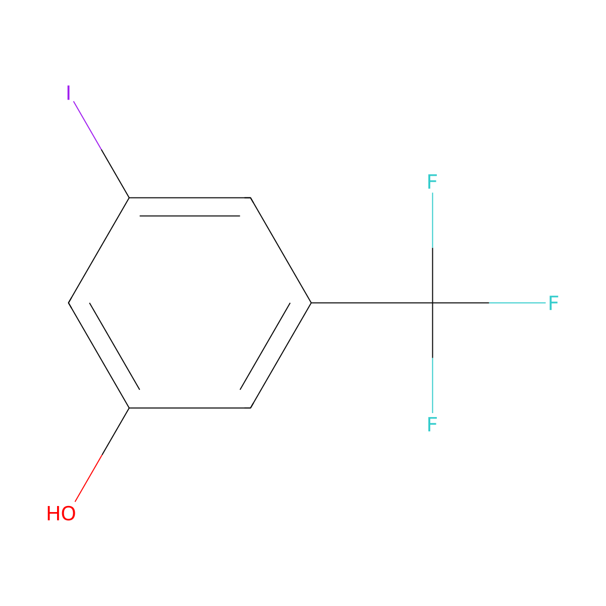 3-Iodo-5-(trifluoromethyl)phenol molecular structure, CAS 1073339-06-6