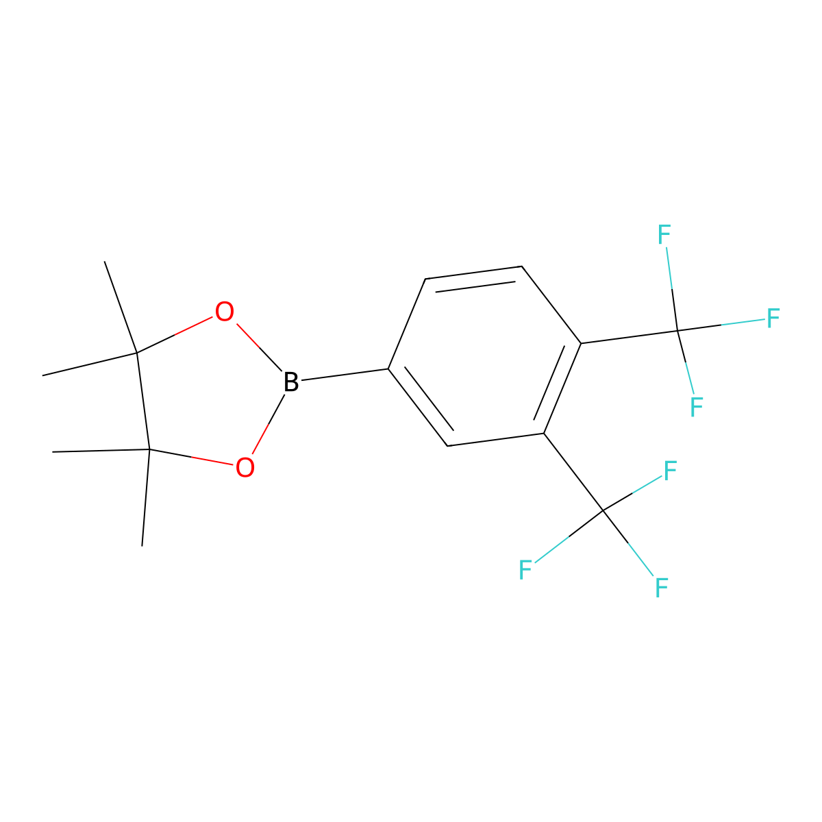 2-(3,4-Bis(trifluoromethyl)phenyl)-4,4,5,5-tetramethyl-1,3,2-dioxaborolane molecular structure, CAS 1073339-08-8