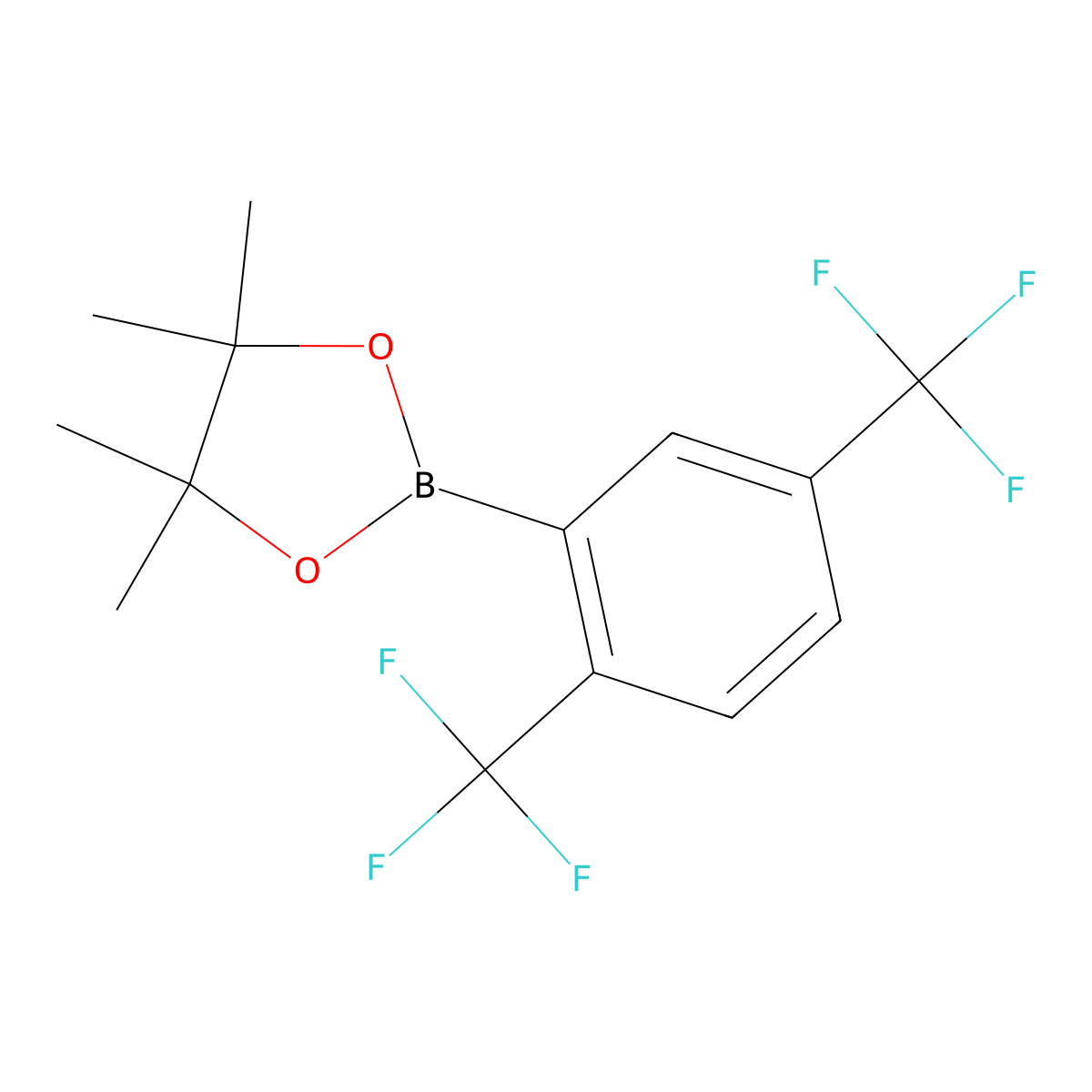 2-(2,5-Bis(trifluoromethyl)phenyl)-4,4,5,5-tetramethyl-1,3,2-dioxaborolane molecular structure, CAS 1073339-09-9