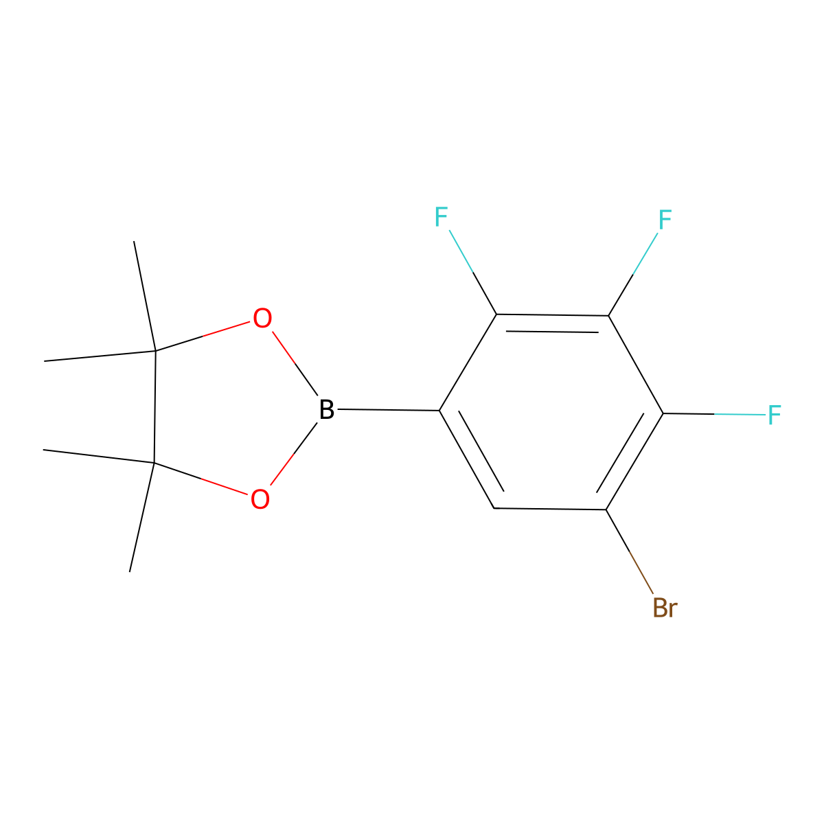 2-(5-Bromo-2,3,4-trifluorophenyl)-4,4,5,5-tetramethyl-1,3,2-dioxaborolane molecular structure, CAS 1073339-18-0