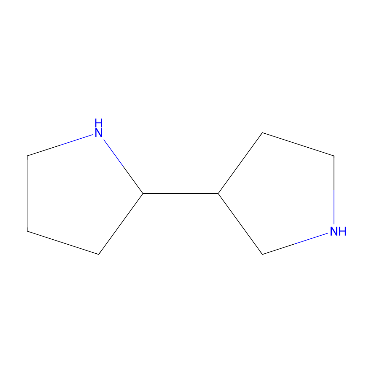 2-(Pyrrolidin-3-yl)pyrrolidine molecular structure, CAS 107334-13-4