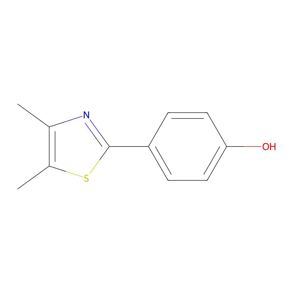 4-(4,5-Dimethyl-2-thiazolyl)phenol molecular structure, CAS 107334-28-1