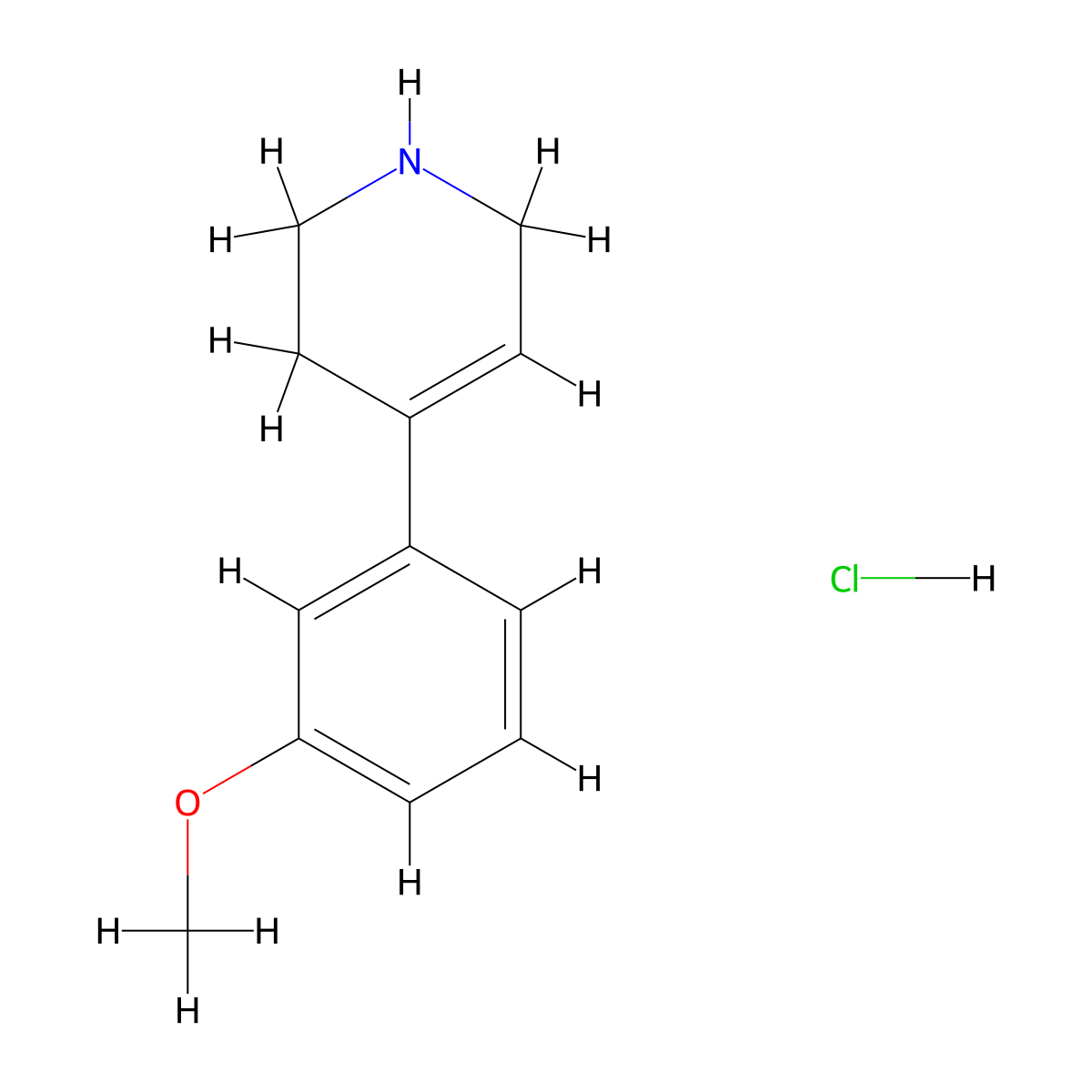 4-(3-Methoxyphenyl)-1,2,3,6-tetrahydropyridine hydrochloride molecular structure, CAS 107335-97-7