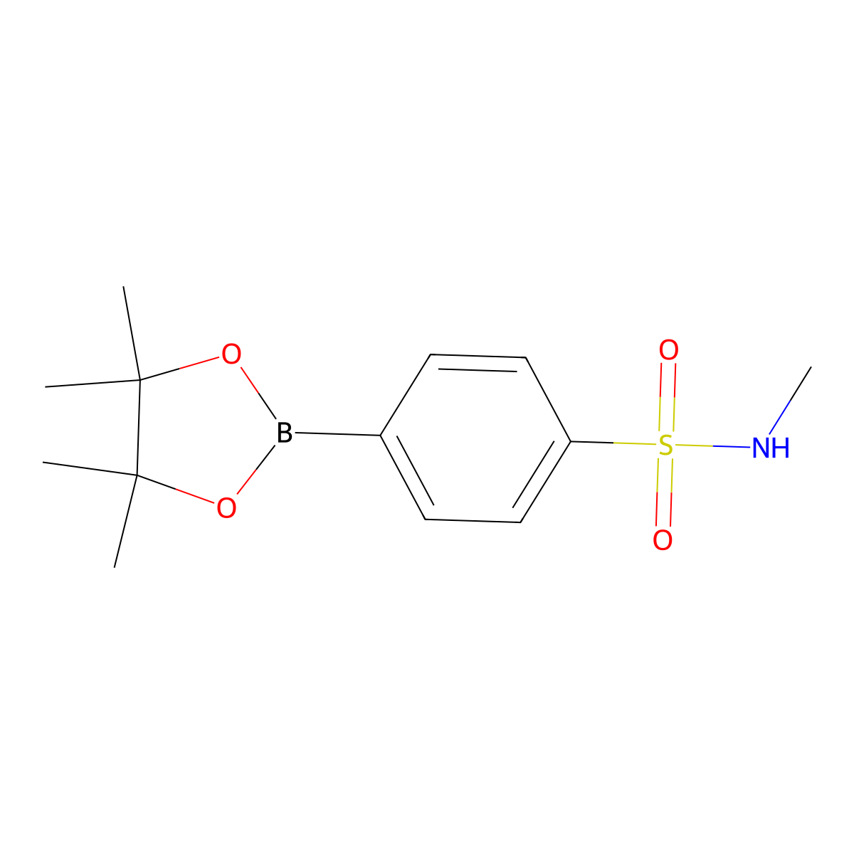 N-Methyl-4-(4,4,5,5-tetramethyl-1,3,2-dioxaborolan-2-yl)benzene-1-sulfonamide molecular structure, CAS 1073353-47-5