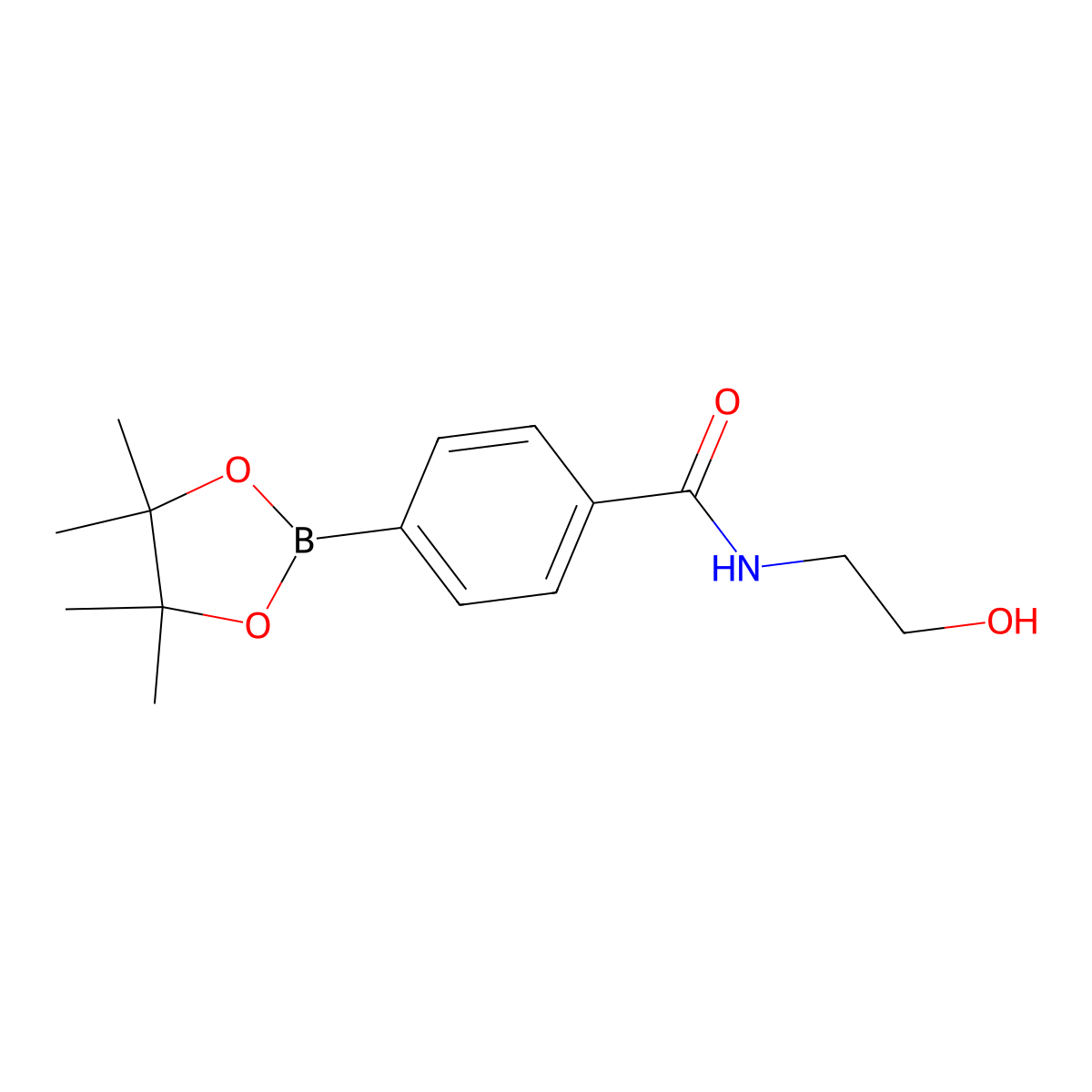 N-(2-Hydroxyethyl)-4-(4,4,5,5-tetramethyl-1,3,2-dioxaborolan-2-YL)benzamide molecular structure, CAS 1073353-51-1