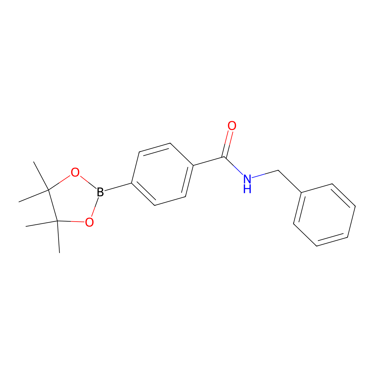 (4-(Benzylamino-1-carbonyl)phenyl)boronic acid pinacol ester molecular structure, CAS 1073353-57-7