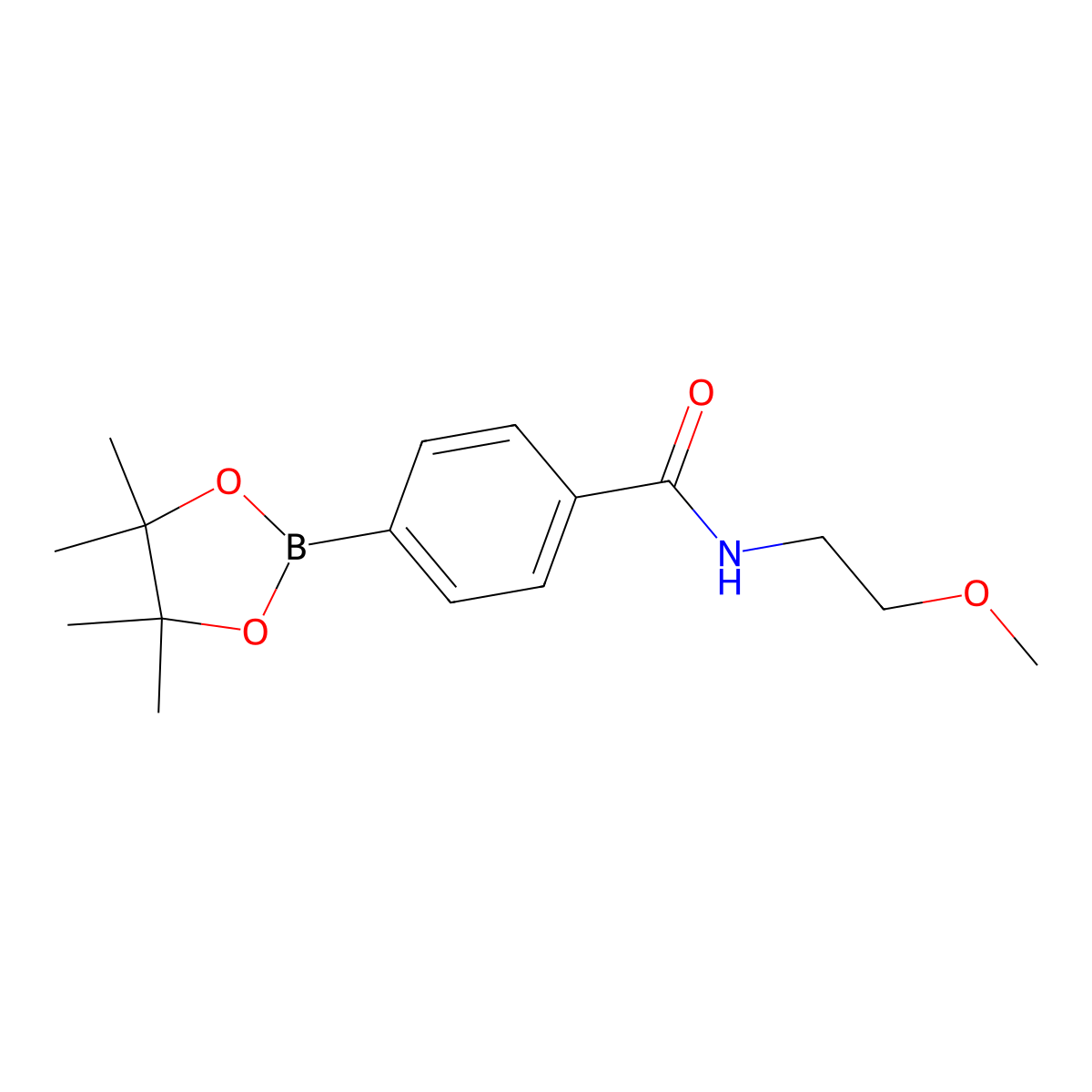 N-(2-Methoxyethyl)-4-(4,4,5,5-tetramethyl-1,3,2-dioxaborolan-2-yl)benzamide molecular structure, CAS 1073353-60-2