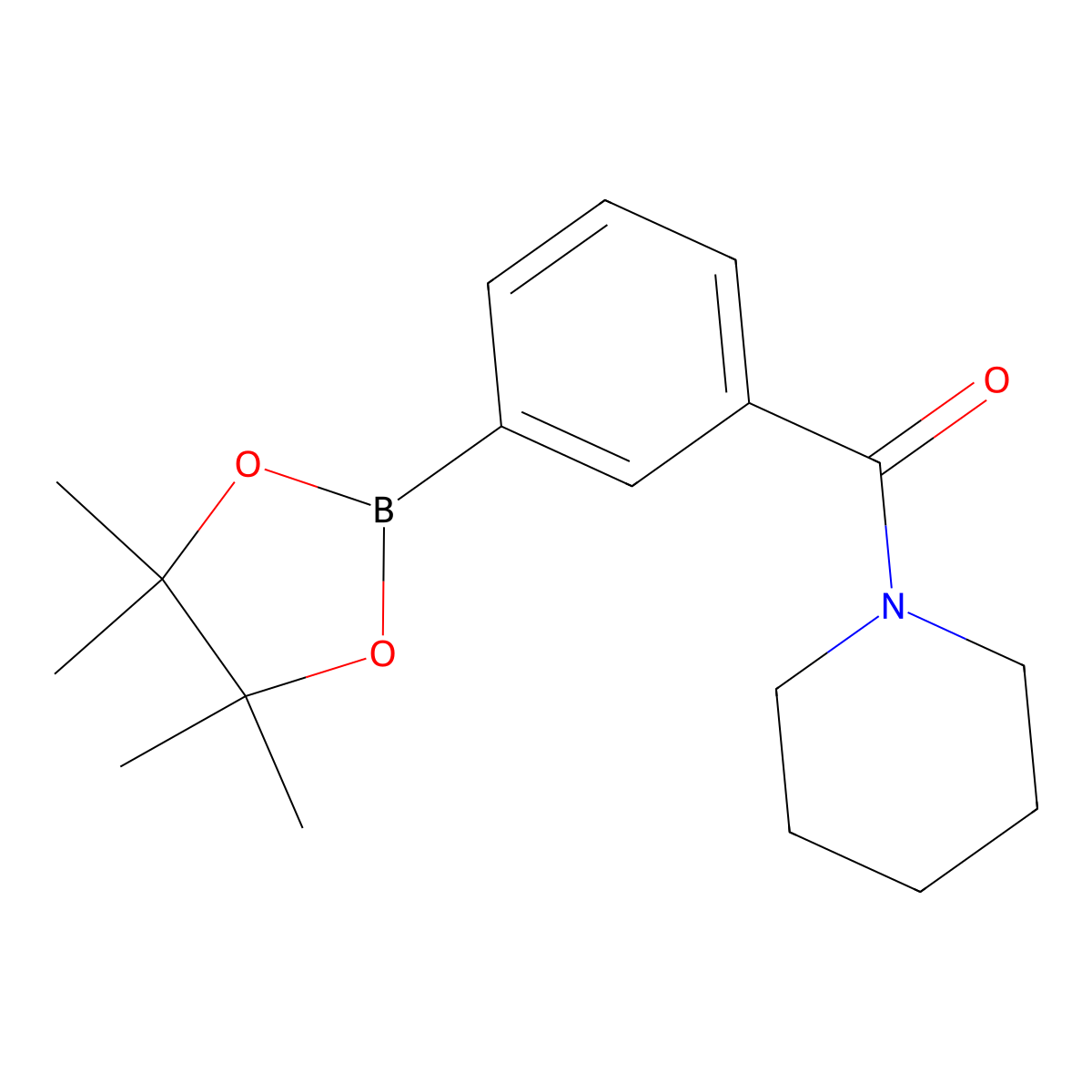 (3-(Piperidine-1-carbonyl)phenyl)boronic acid pinacol ester molecular structure, CAS 1073353-62-4