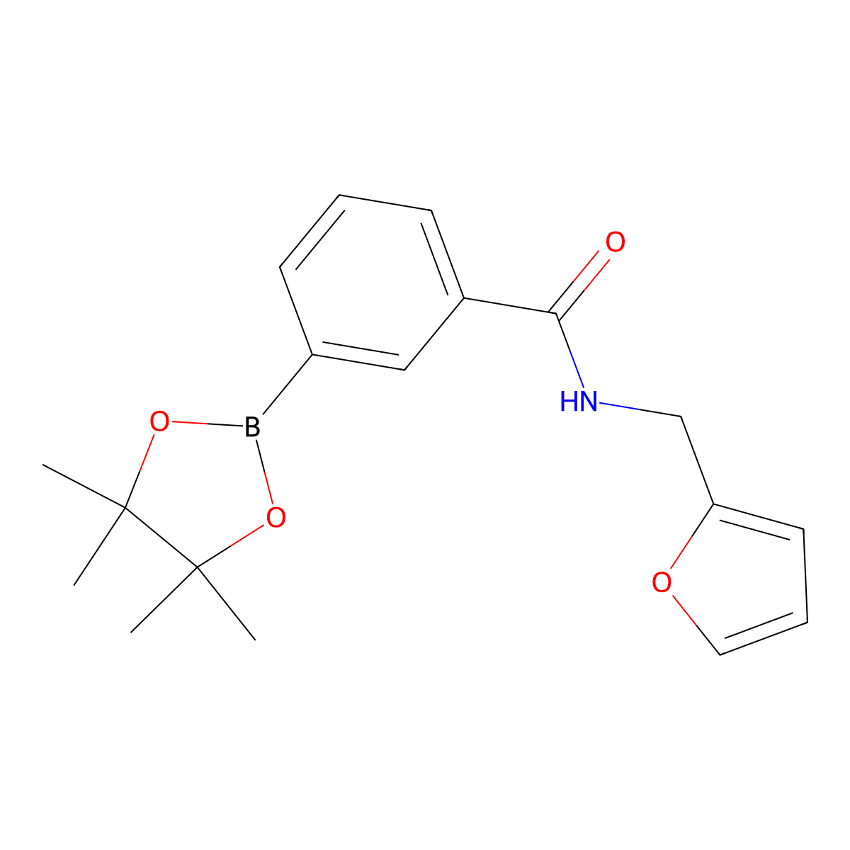 [3-(Furfurylamino-1-carbonyl)phenyl]boronic acid pinacol ester molecular structure, CAS 1073353-63-5