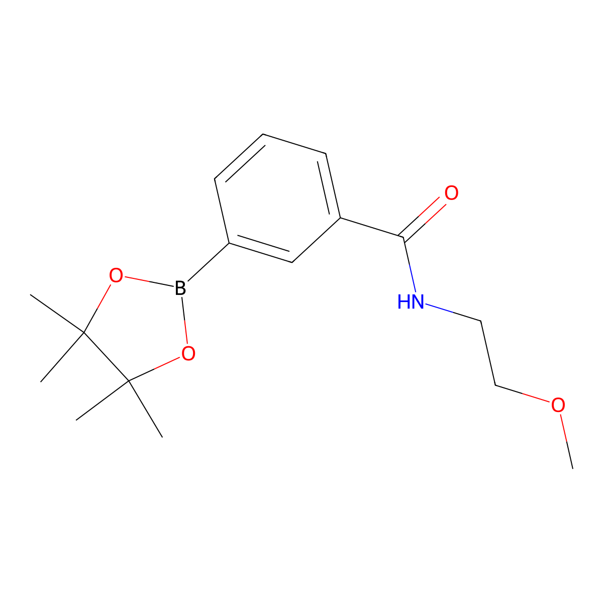 (3-(2-Methoxyethylamine-1-carbonyl)phenyl)boronic acid pinacol ester molecular structure, CAS 1073353-64-6