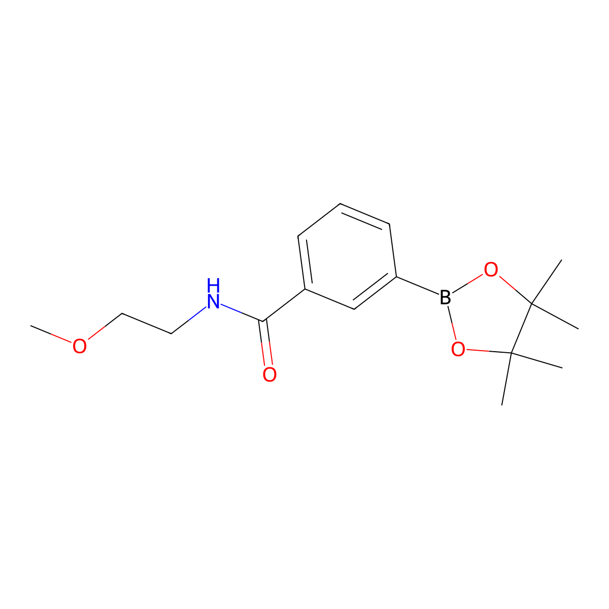 (3-(2-Methoxyethylamine-1-carbonyl)phenyl)boronic acid pinacol ester molecular structure, CAS 1073353-64-6