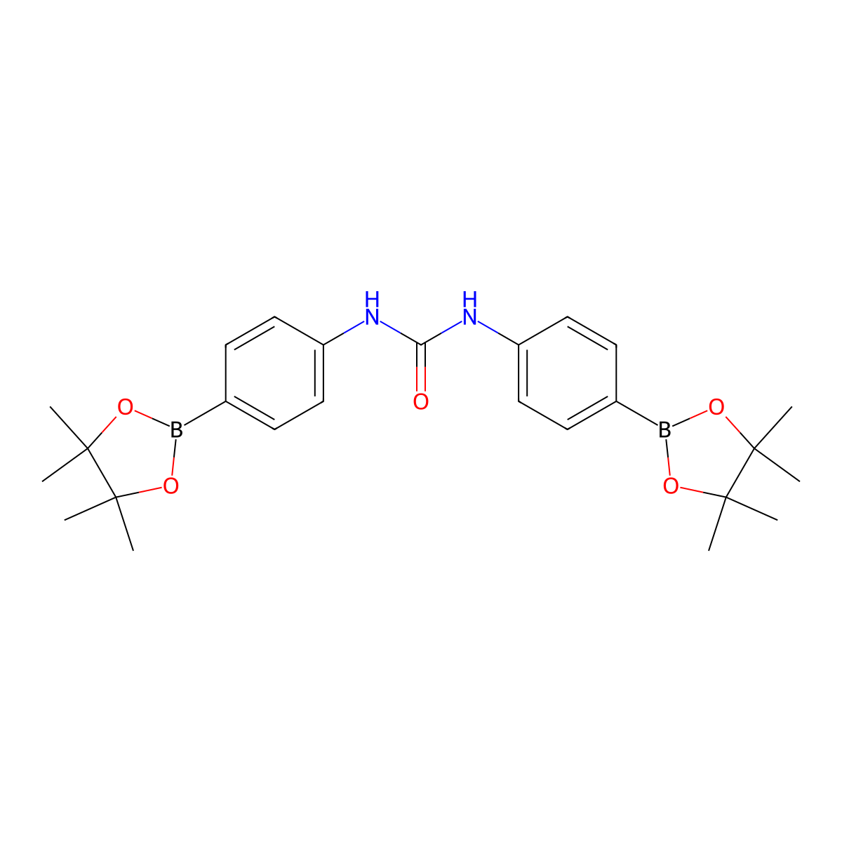 1,3-Bis(4-boronophenyl)urea, bispinacol ester molecular structure, CAS 1073353-72-6