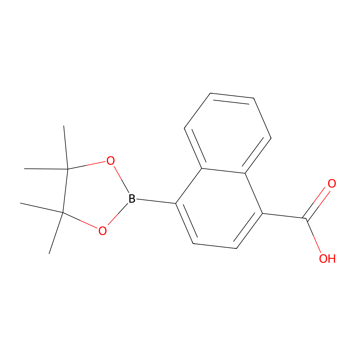 4-(4,4,5,5-Tetramethyl-1,3,2-dioxaborolan-2-yl)-1-naphthoic acid molecular structure, CAS 1073353-77-1