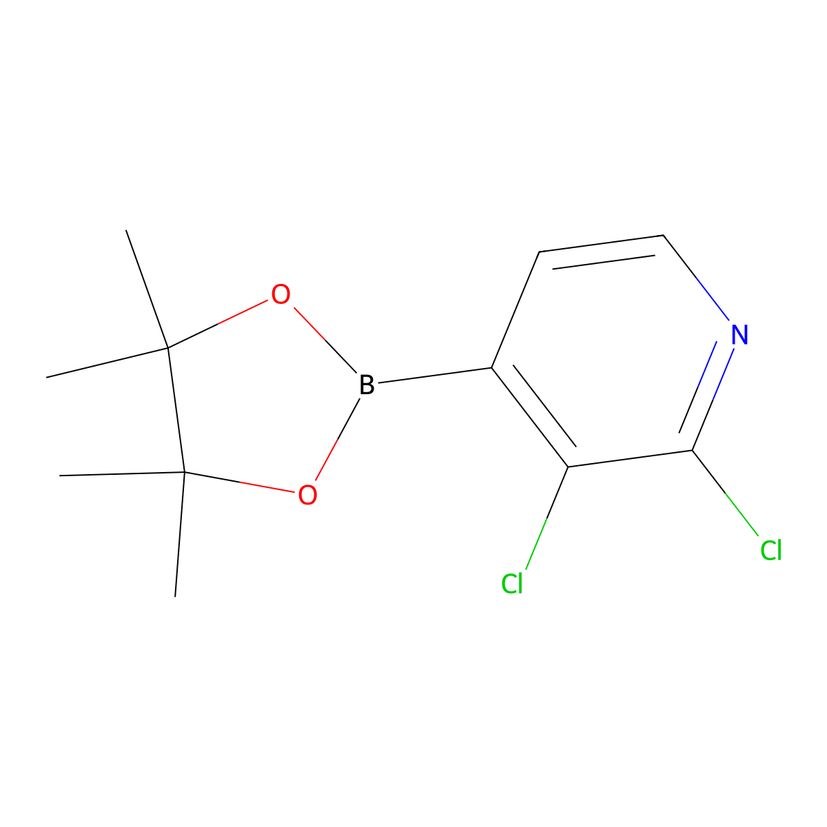 2,3-Dichloro-4-(4,4,5,5-tetramethyl-1,3,2-dioxaborolan-2-yl)pyridine molecular structure, CAS 1073353-78-2