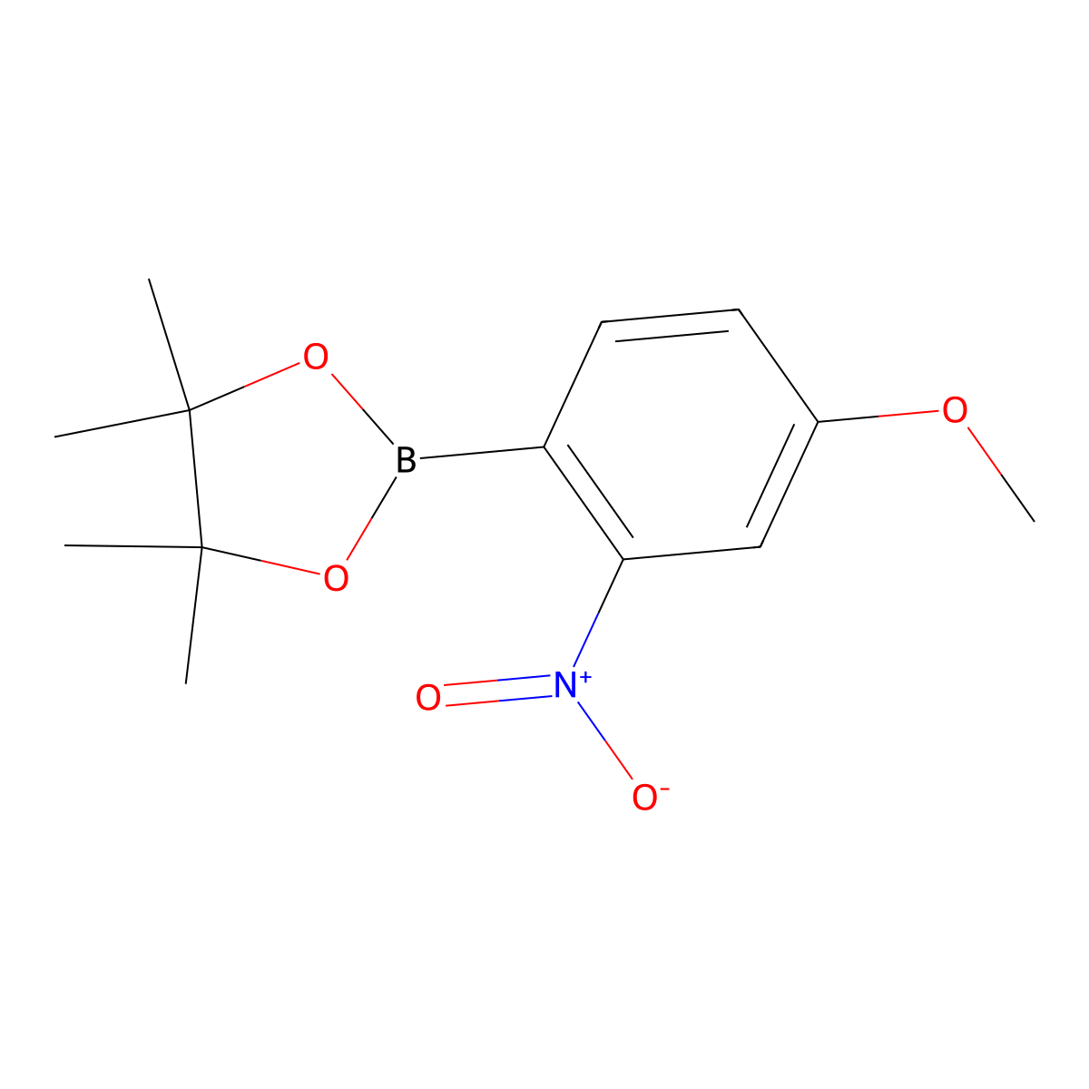 2-(4-Methoxy-2-nitrophenyl)-4,4,5,5-tetramethyl-1,3,2-dioxaborolane molecular structure, CAS 1073353-81-7