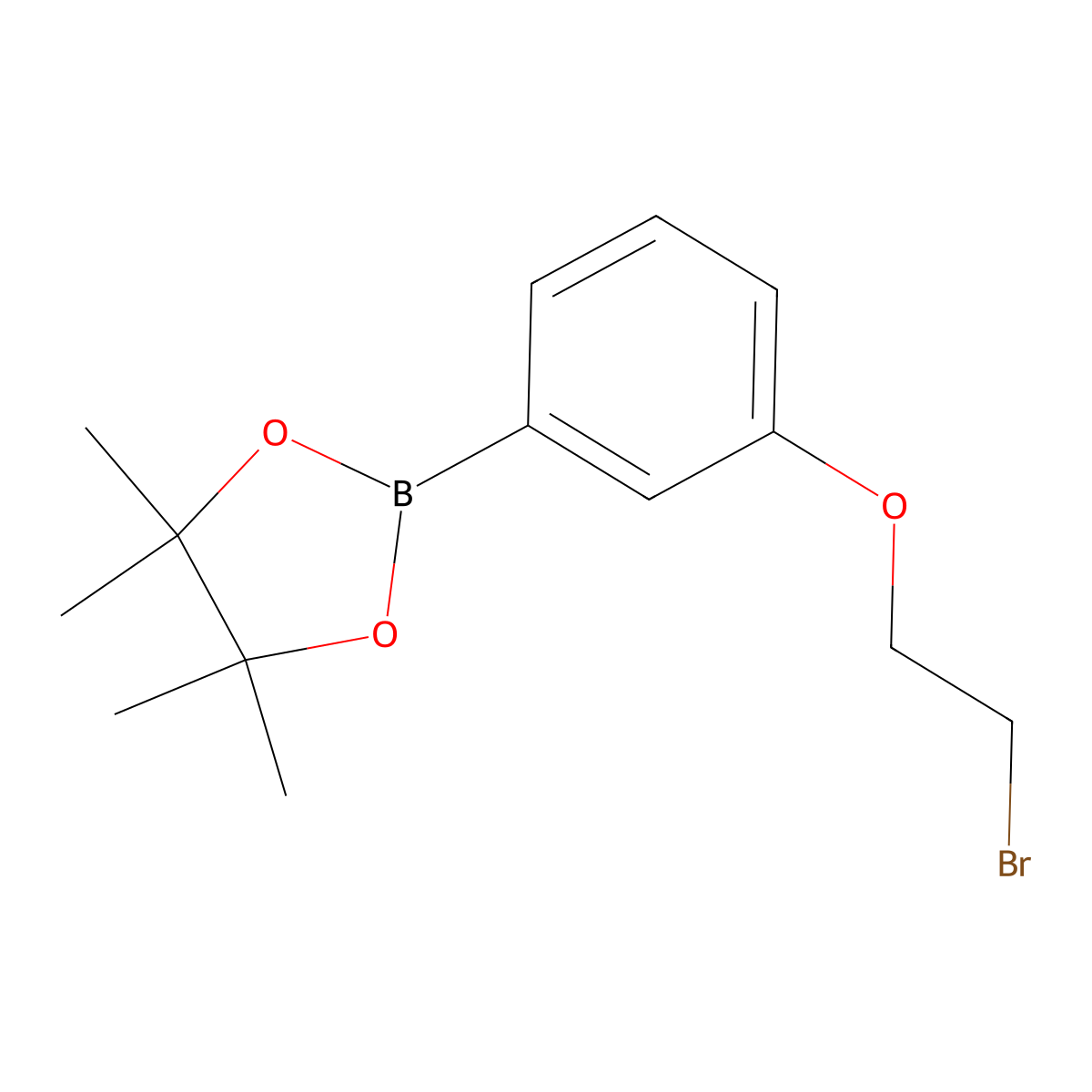 2-(3-(2-Bromoethoxy)phenyl)-4,4,5,5-tetramethyl-1,3,2-dioxaborolane molecular structure, CAS 1073353-91-9