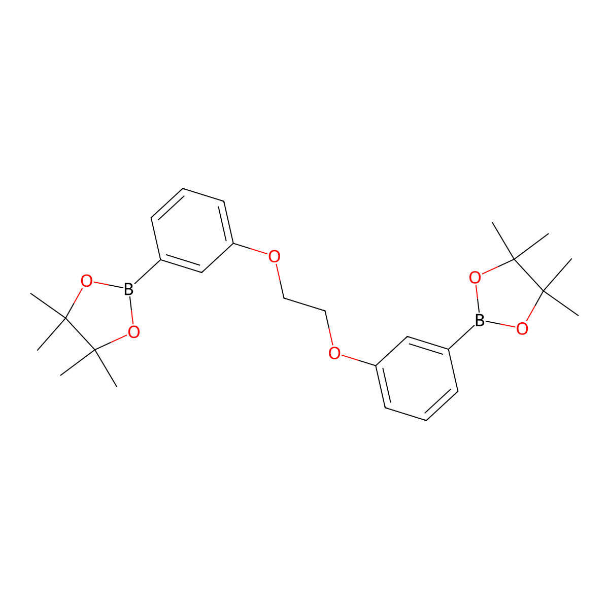 1,2-Bis(3-(4,4,5,5-tetramethyl-1,3,2-dioxaborolan-2-yl)phenoxy)ethane molecular structure, CAS 1073353-94-2
