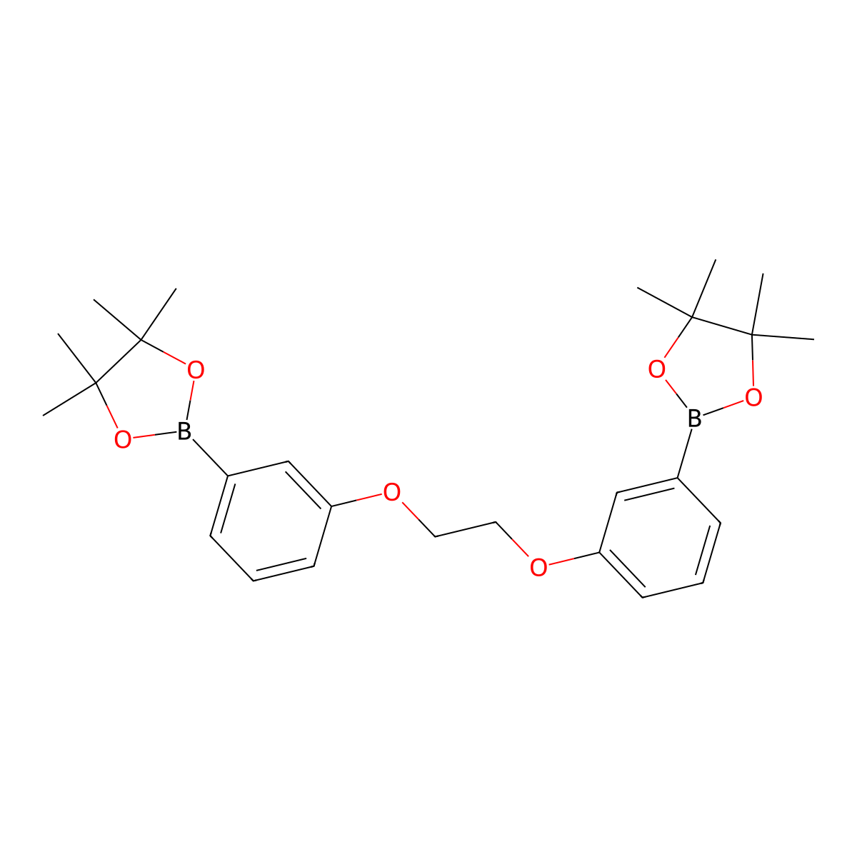 1,2-Bis(3-(4,4,5,5-tetramethyl-1,3,2-dioxaborolan-2-yl)phenoxy)ethane molecular structure, CAS 1073353-94-2