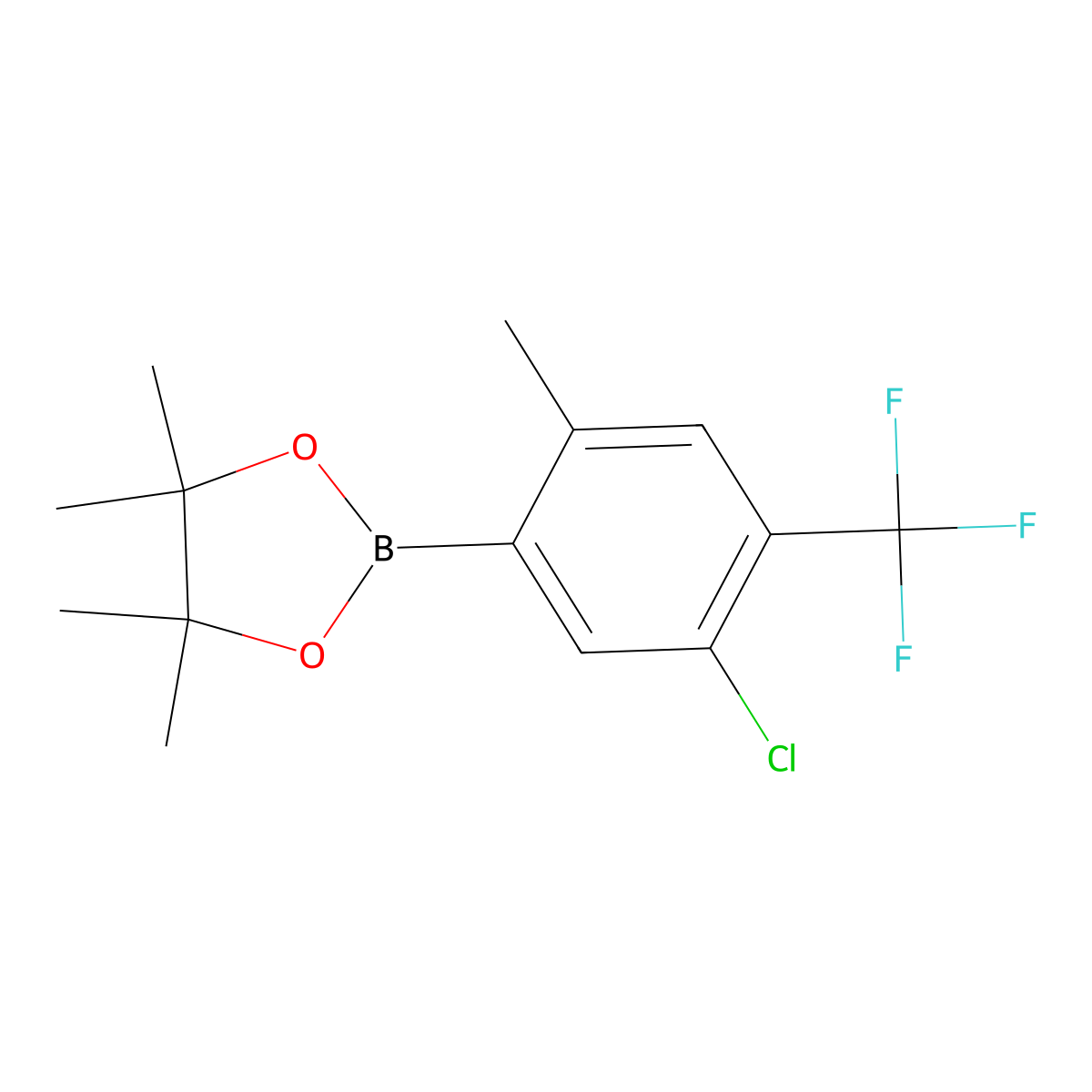 2-(5-Chloro-2-methyl-4-(trifluoromethyl)phenyl)-4,4,5,5-tetramethyl-1,3,2-dioxaborolane molecular structure, CAS 1073353-97-5