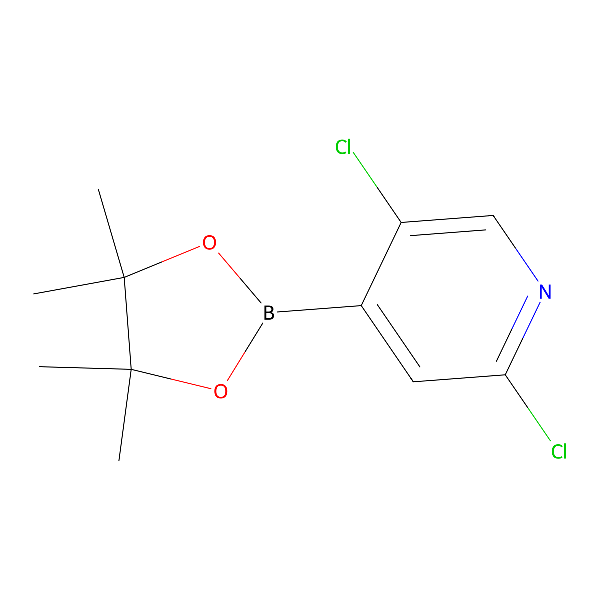 2,5-Dichloro-4-(4,4,5,5-tetramethyl-1,3,2-dioxaborolan-2-yl)pyridine molecular structure, CAS 1073353-98-6