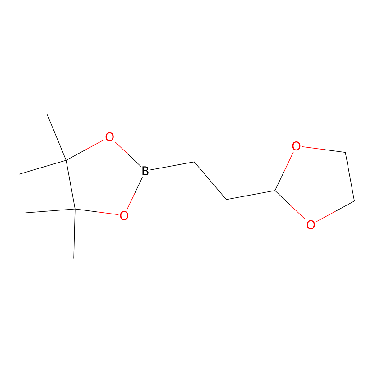 2-(2-(1,3-Dioxolan-2-yl)ethyl)-4,4,5,5-tetramethyl-1,3,2-dioxaborolane molecular structure, CAS 1073354-07-0