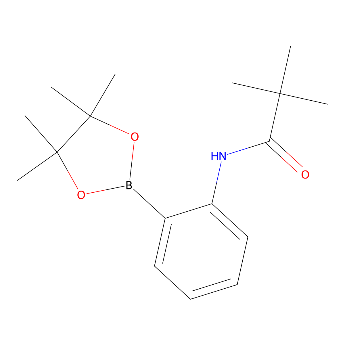 2,2-dimethyl-N-[2-(4,4,5,5-tetramethyl-1,3,2-dioxaborolan-2-yl)phenyl]propanamide molecular structure, CAS 1073354-10-5