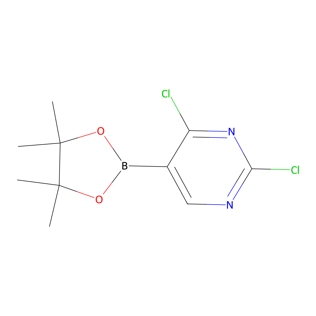 2,4-Dichloro-5-(4,4,5,5-tetramethyl-1,3,2-dioxaborolan-2-yl)pyrimidine molecular structure, CAS 1073354-24-1