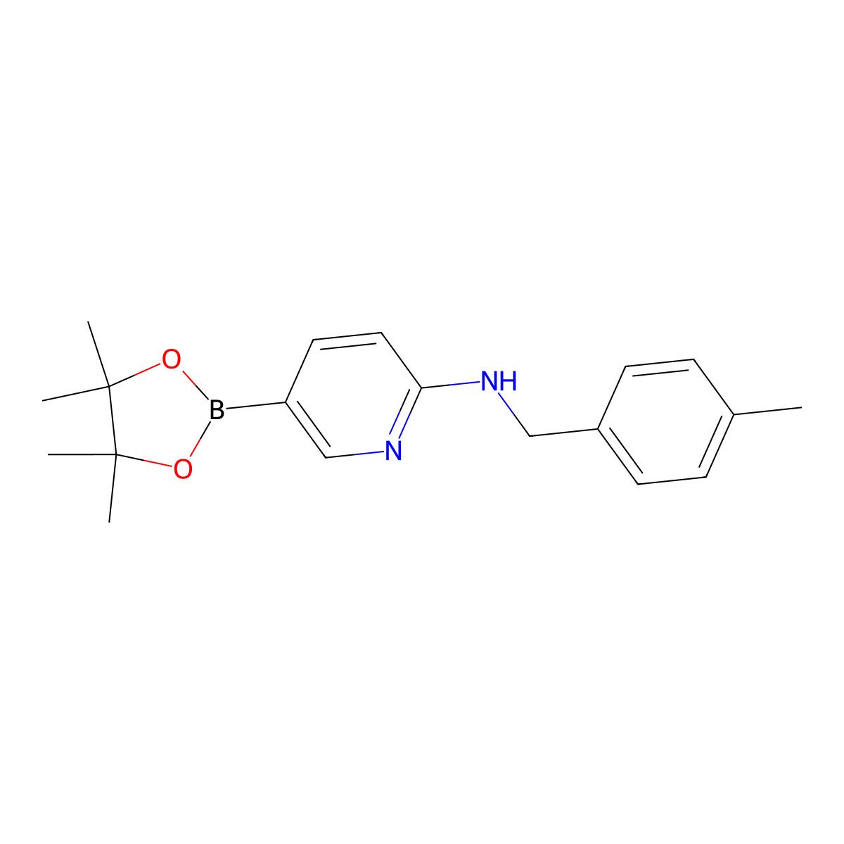 N-[(4-Methylphenyl)methyl]-5-(4,4,5,5-tetramethyl-1,3,2-dioxaborolan-2-yl)-2-pyridinamine molecular structure, CAS 1073354-32-1