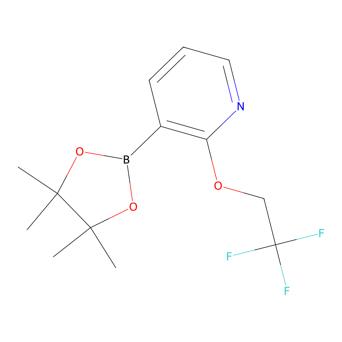 3-(4,4,5,5-Tetramethyl-1,3,2-dioxaborolan-2-YL)-2-(2,2,2-trifluoroethoxy)pyridine molecular structure, CAS 1073354-46-7