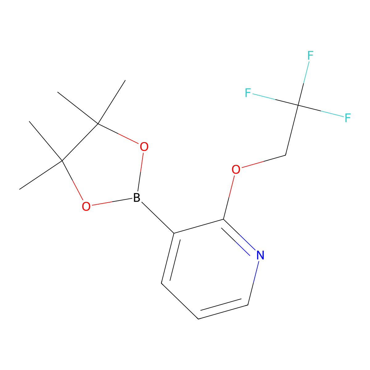 3-(4,4,5,5-Tetramethyl-1,3,2-dioxaborolan-2-YL)-2-(2,2,2-trifluoroethoxy)pyridine molecular structure, CAS 1073354-46-7