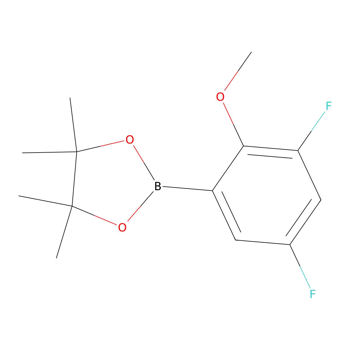 2-(3,5-Difluoro-2-methoxyphenyl)-4,4,5,5-tetramethyl-1,3,2-dioxaborolane molecular structure, CAS 1073354-50-3