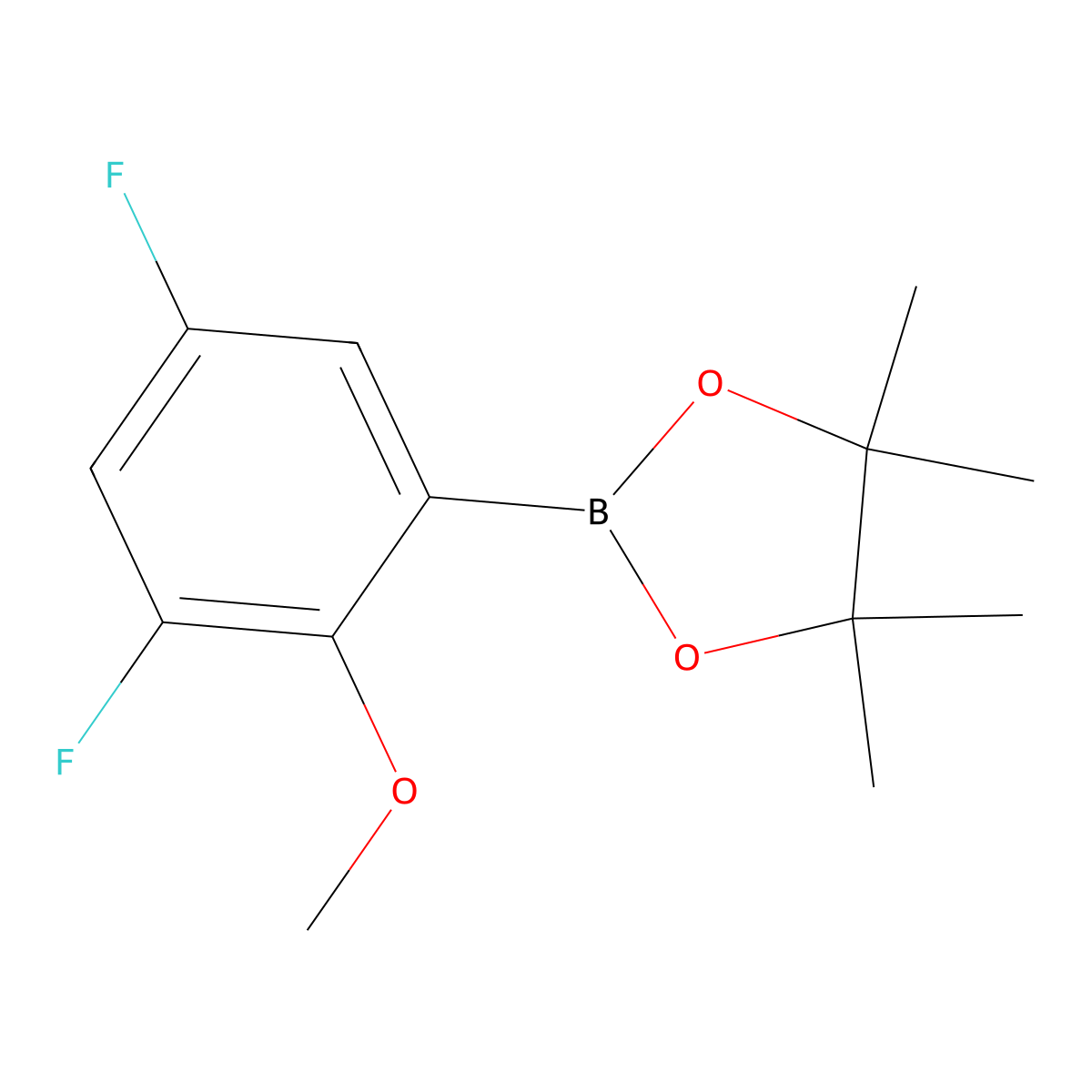 2-(3,5-Difluoro-2-methoxyphenyl)-4,4,5,5-tetramethyl-1,3,2-dioxaborolane molecular structure, CAS 1073354-50-3