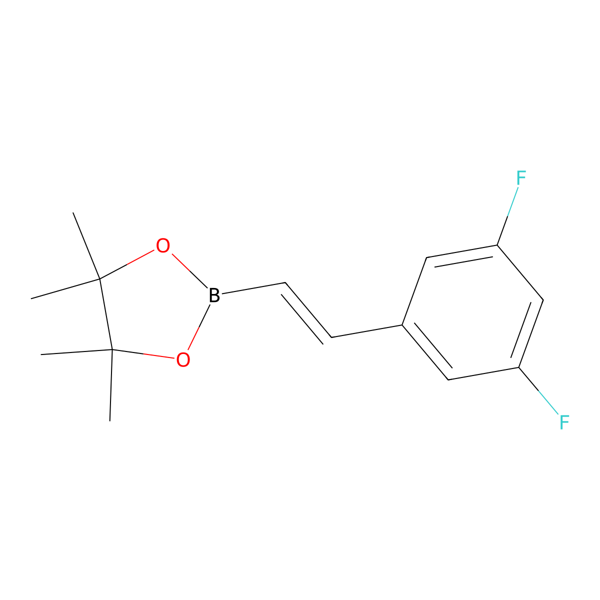 (E)-2-(3,5-Difluorostyryl)-4,4,5,5-tetramethyl-1,3,2-dioxaborolane molecular structure, CAS 1073354-58-1